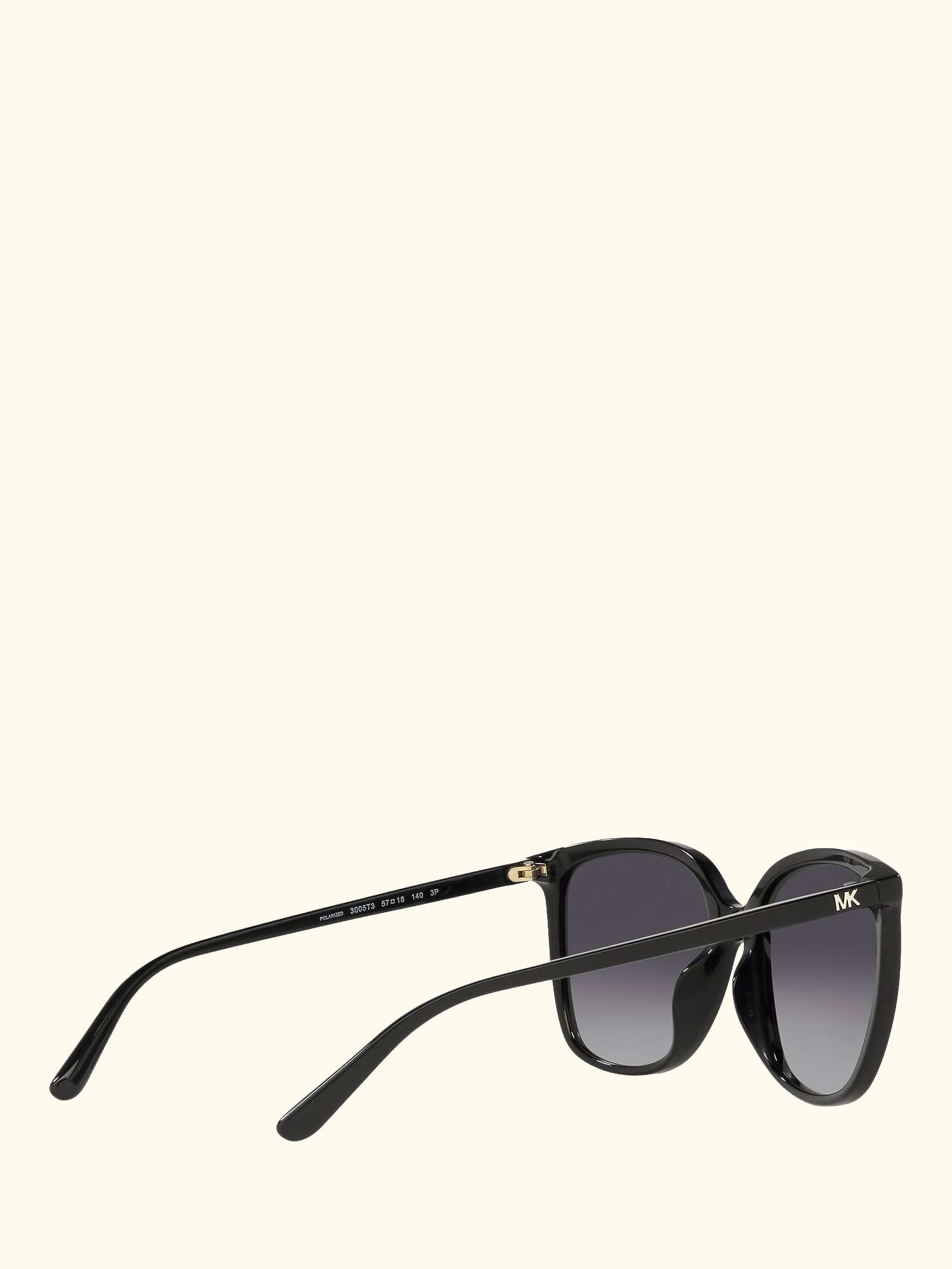 MK2137U Women's Anaheim Polarised Square Sunglasses, Black/Grey Gradient