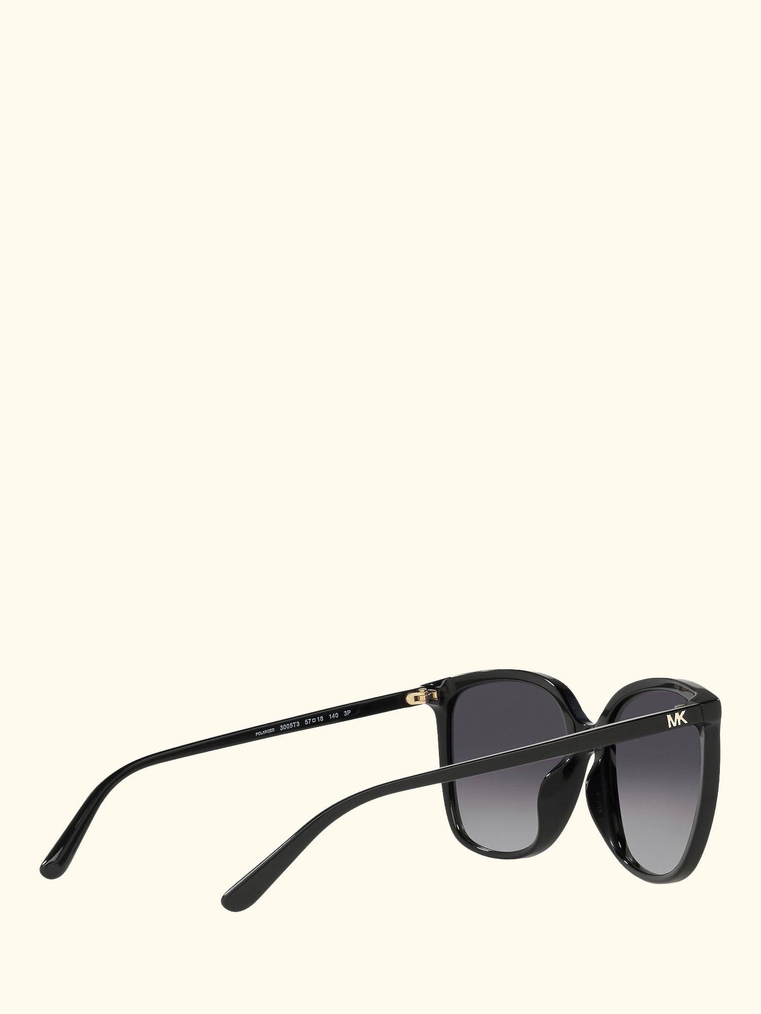 MK2137U Women's Anaheim Polarised Square Sunglasses, Black/Grey Gradient