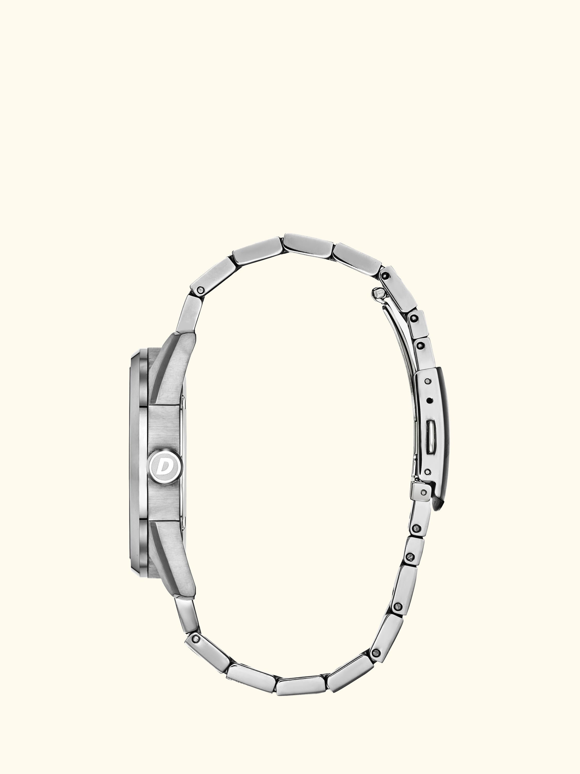 AW0080-57A Men's Eco-Drive Day Date Bracelet Strap Watch, Silver/White