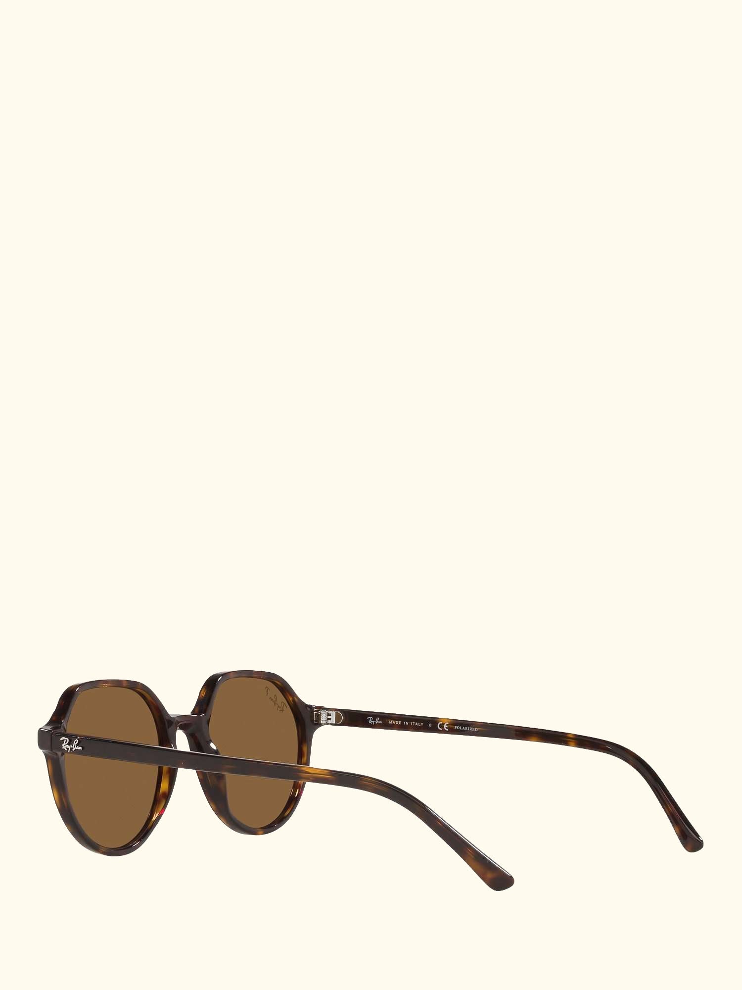 RB2195 Unisex Thalia Polarised Tortoiseshell Square Sunglasses, Havana