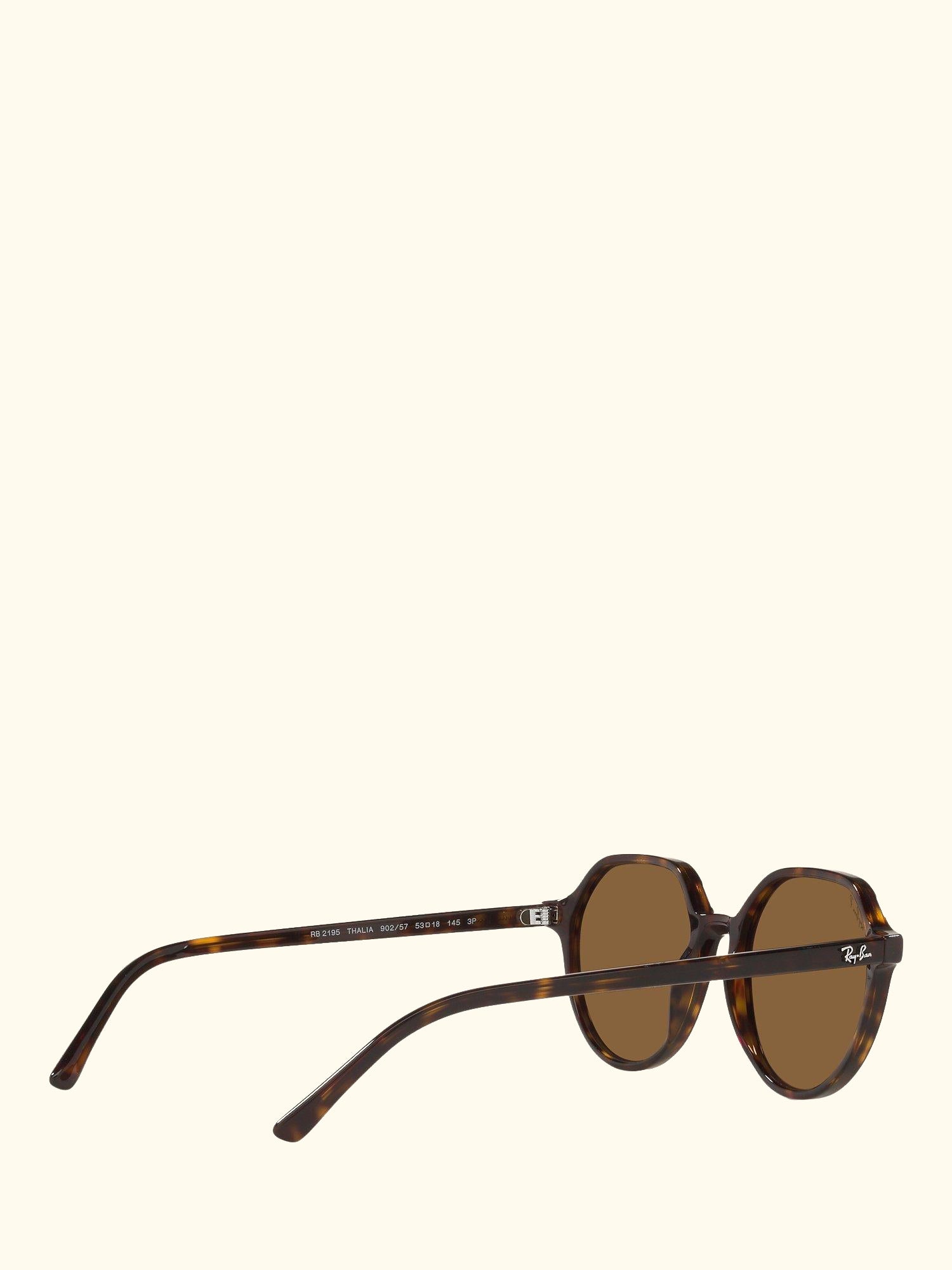 RB2195 Unisex Thalia Polarised Tortoiseshell Square Sunglasses, Havana