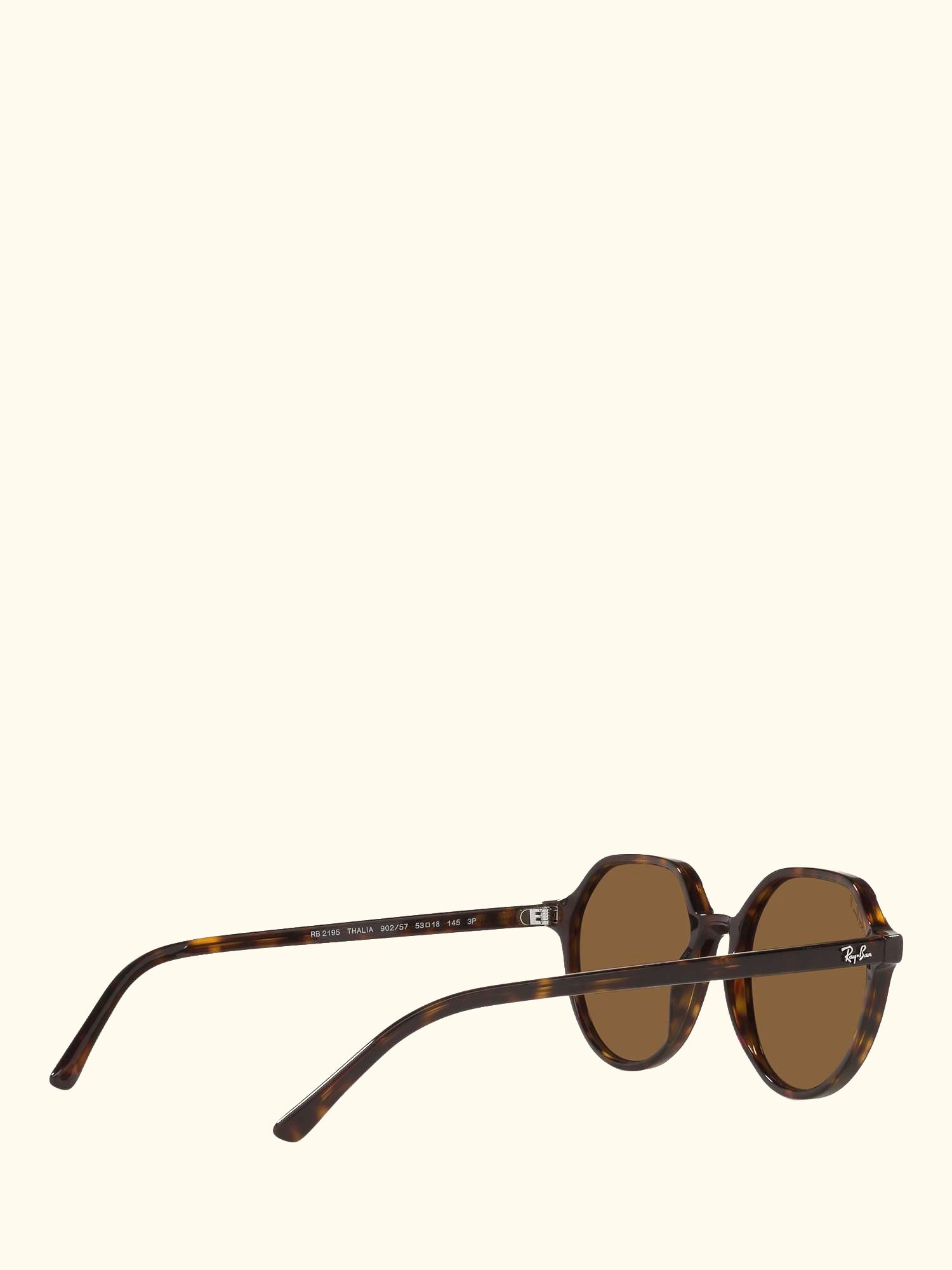 RB2195 Unisex Thalia Polarised Tortoiseshell Square Sunglasses, Havana