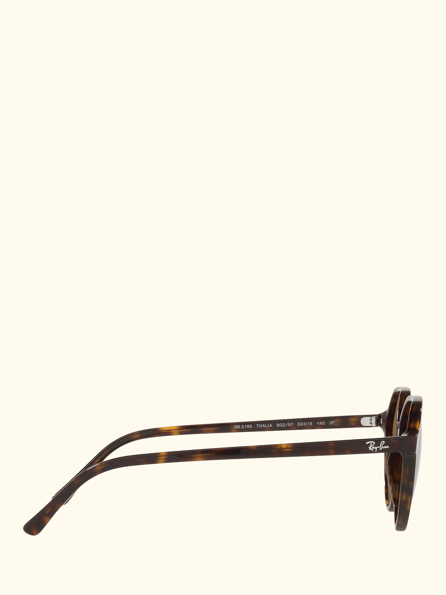 RB2195 Unisex Thalia Polarised Tortoiseshell Square Sunglasses, Havana