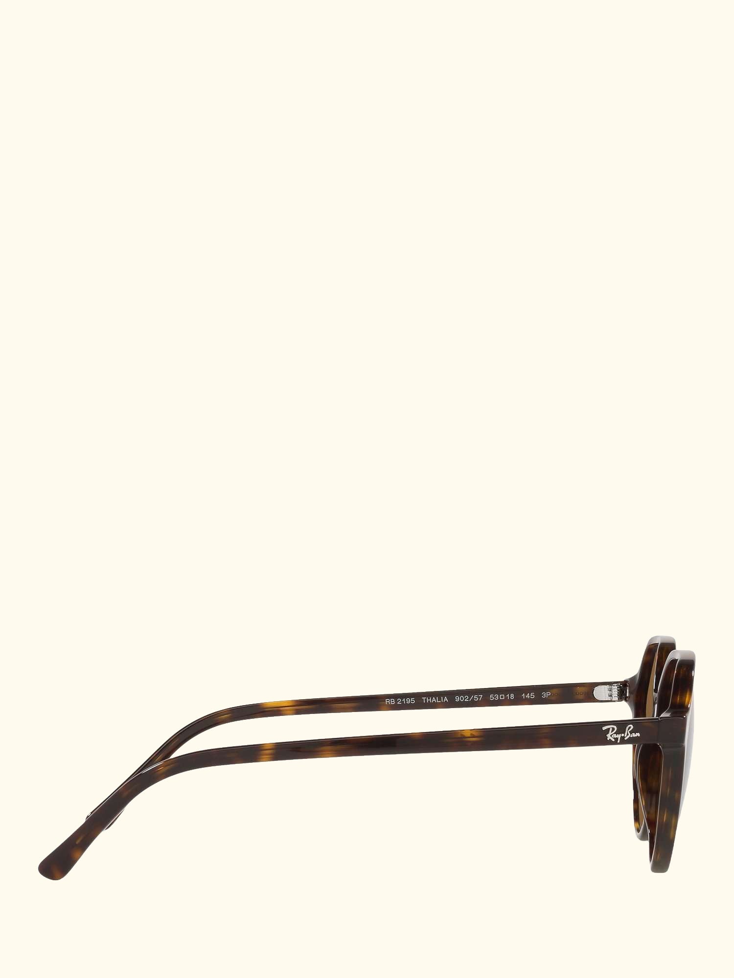 RB2195 Unisex Thalia Polarised Tortoiseshell Square Sunglasses, Havana