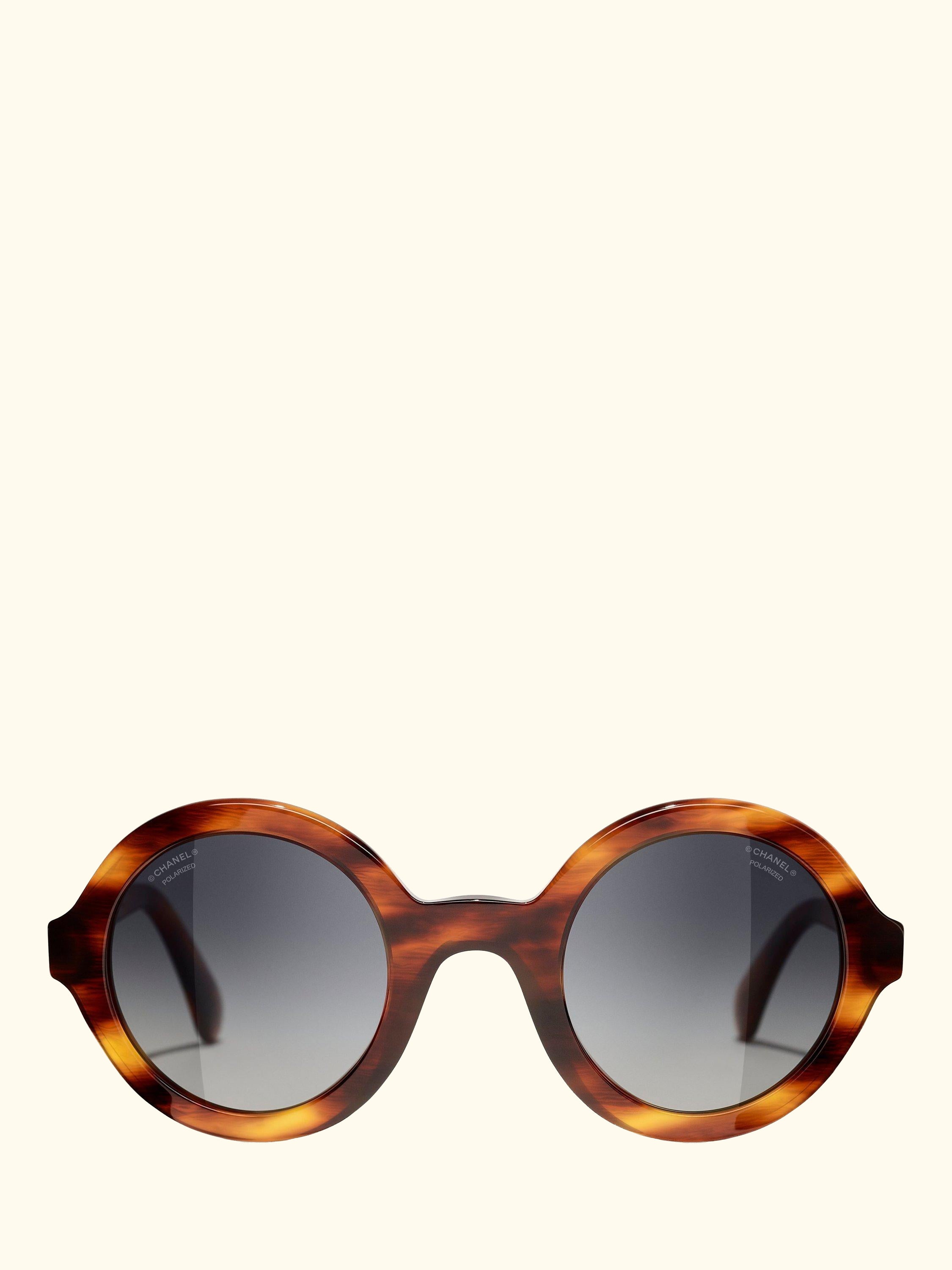 Round Sunglasses CH5441 Striped Brown/Grey Gradient