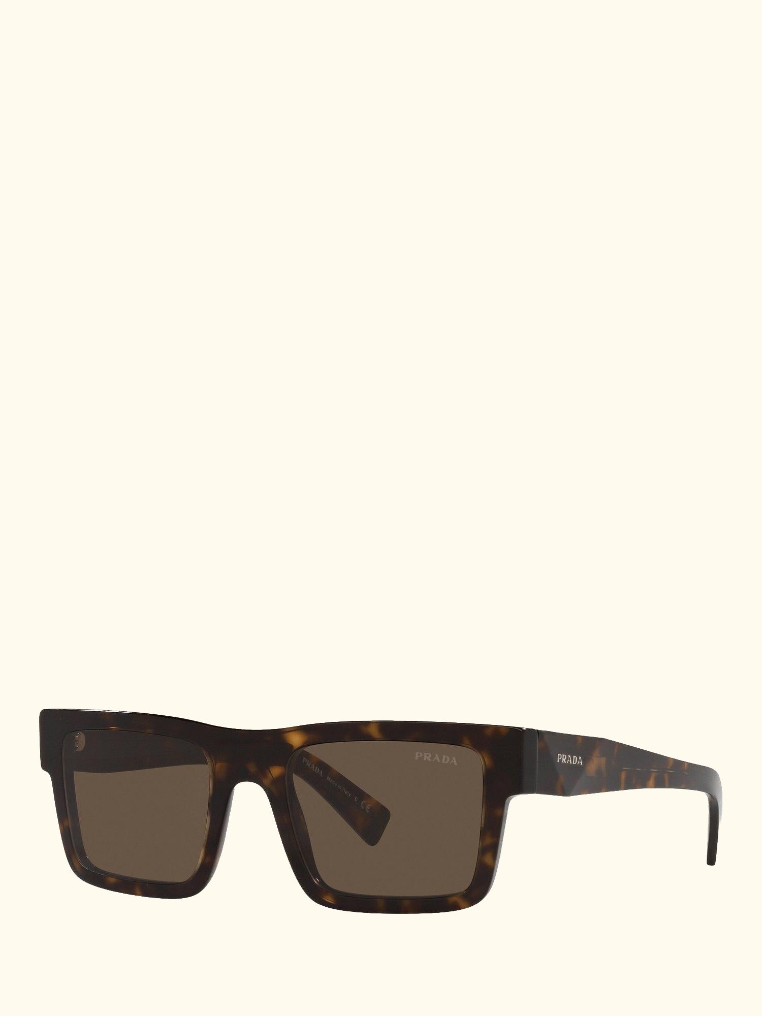 PR 19WS Men's Tortoiseshell Square Sunglasses, Brown