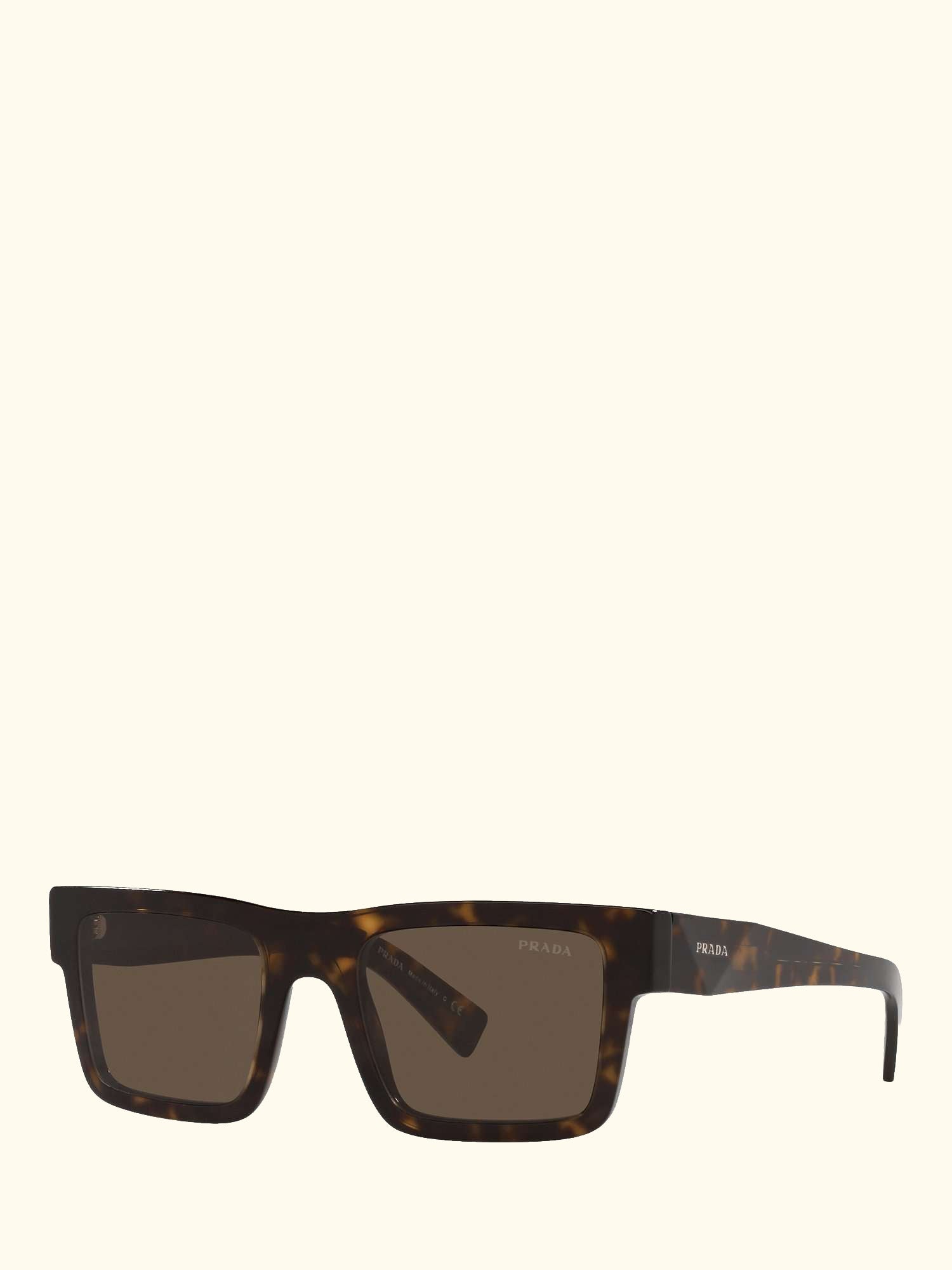 PR 19WS Men's Tortoiseshell Square Sunglasses, Brown