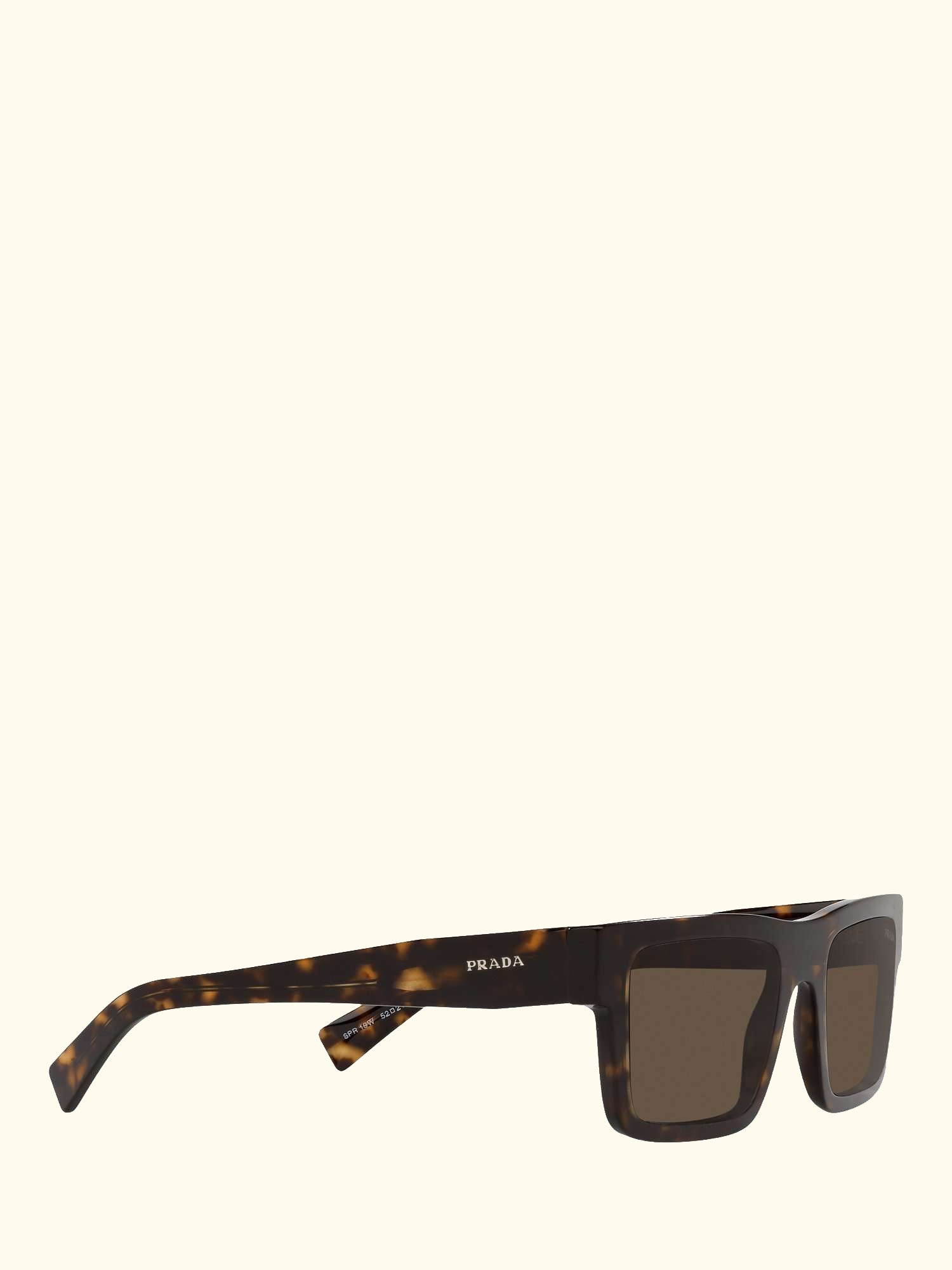 PR 19WS Men's Tortoiseshell Square Sunglasses, Brown