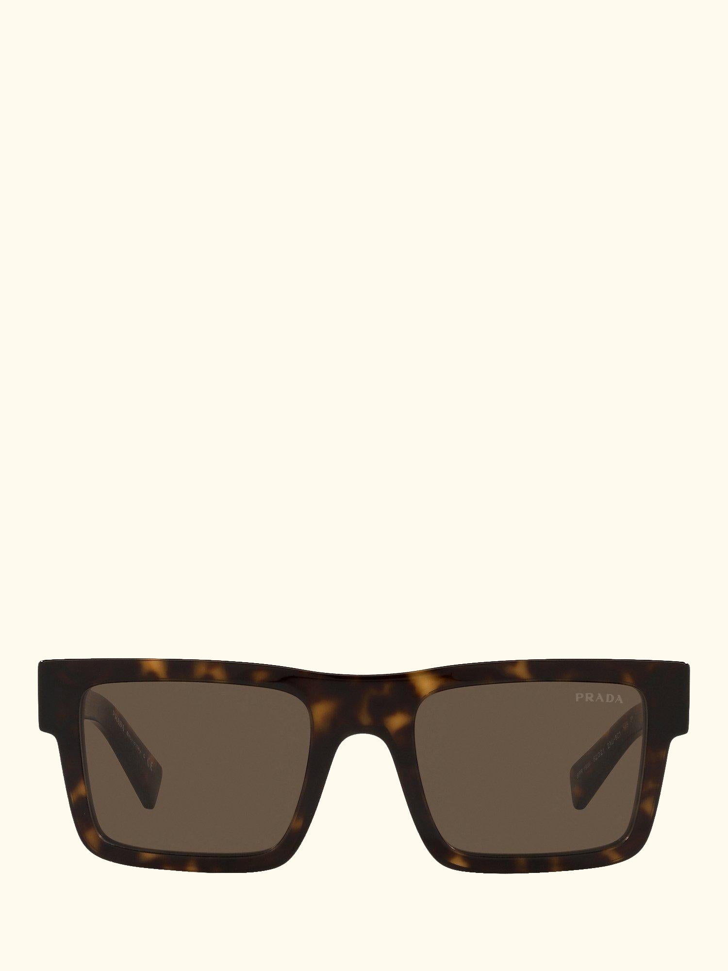 PR 19WS Men's Tortoiseshell Square Sunglasses, Brown