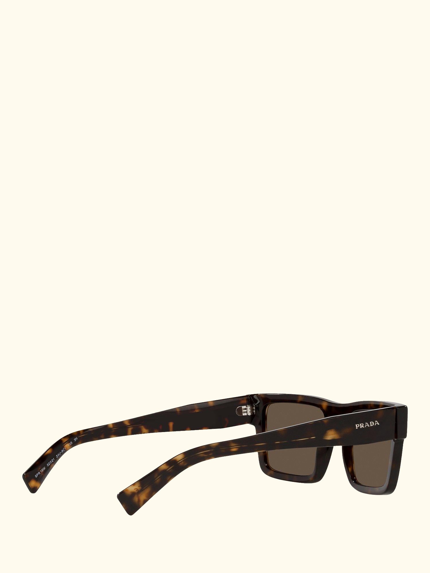 PR 19WS Men's Tortoiseshell Square Sunglasses, Brown