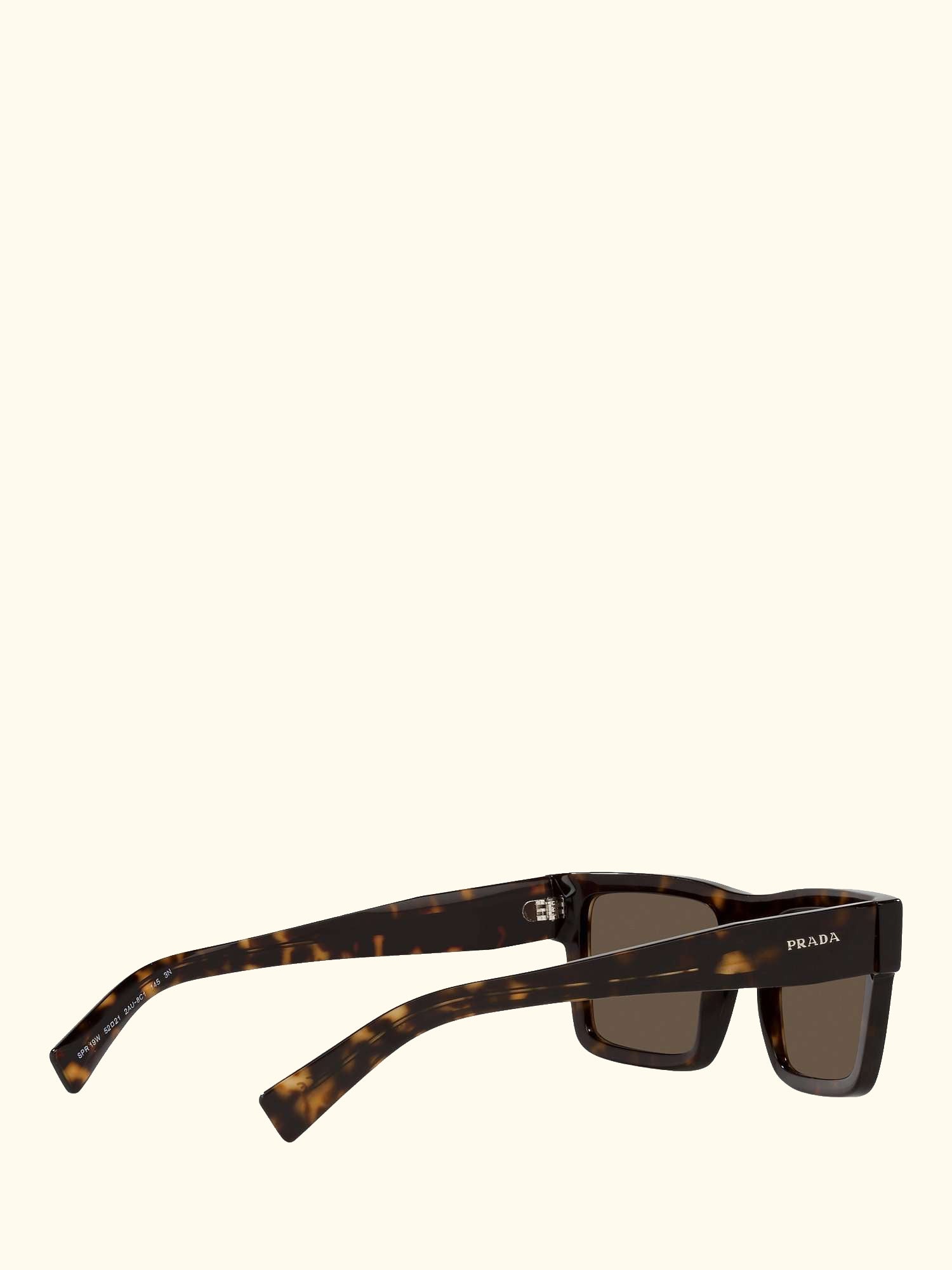 PR 19WS Men's Tortoiseshell Square Sunglasses, Brown