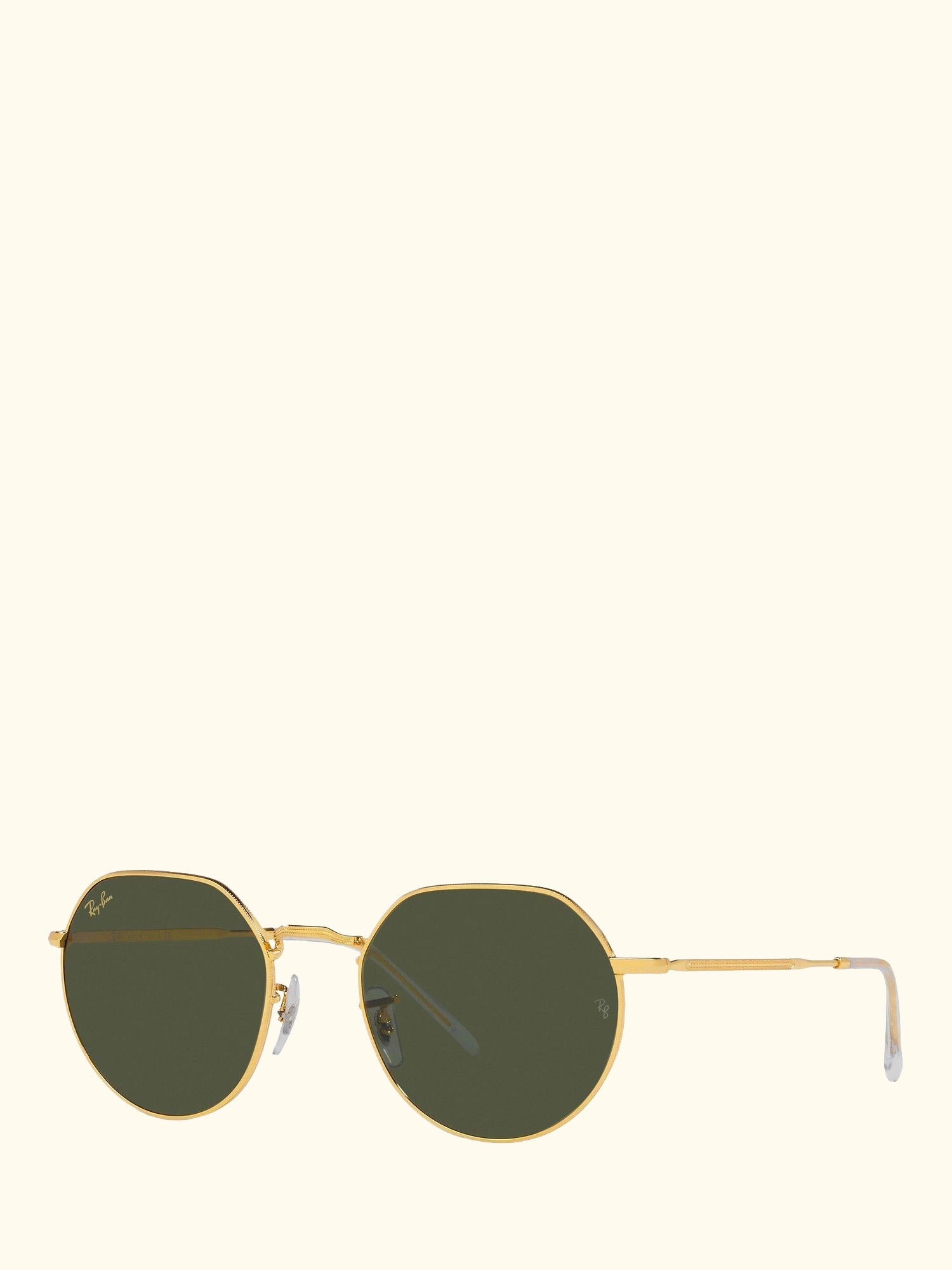 RB3565 Jack Unisex Metal Hexagonal Sunglasses, Legend Gold/Classic Green