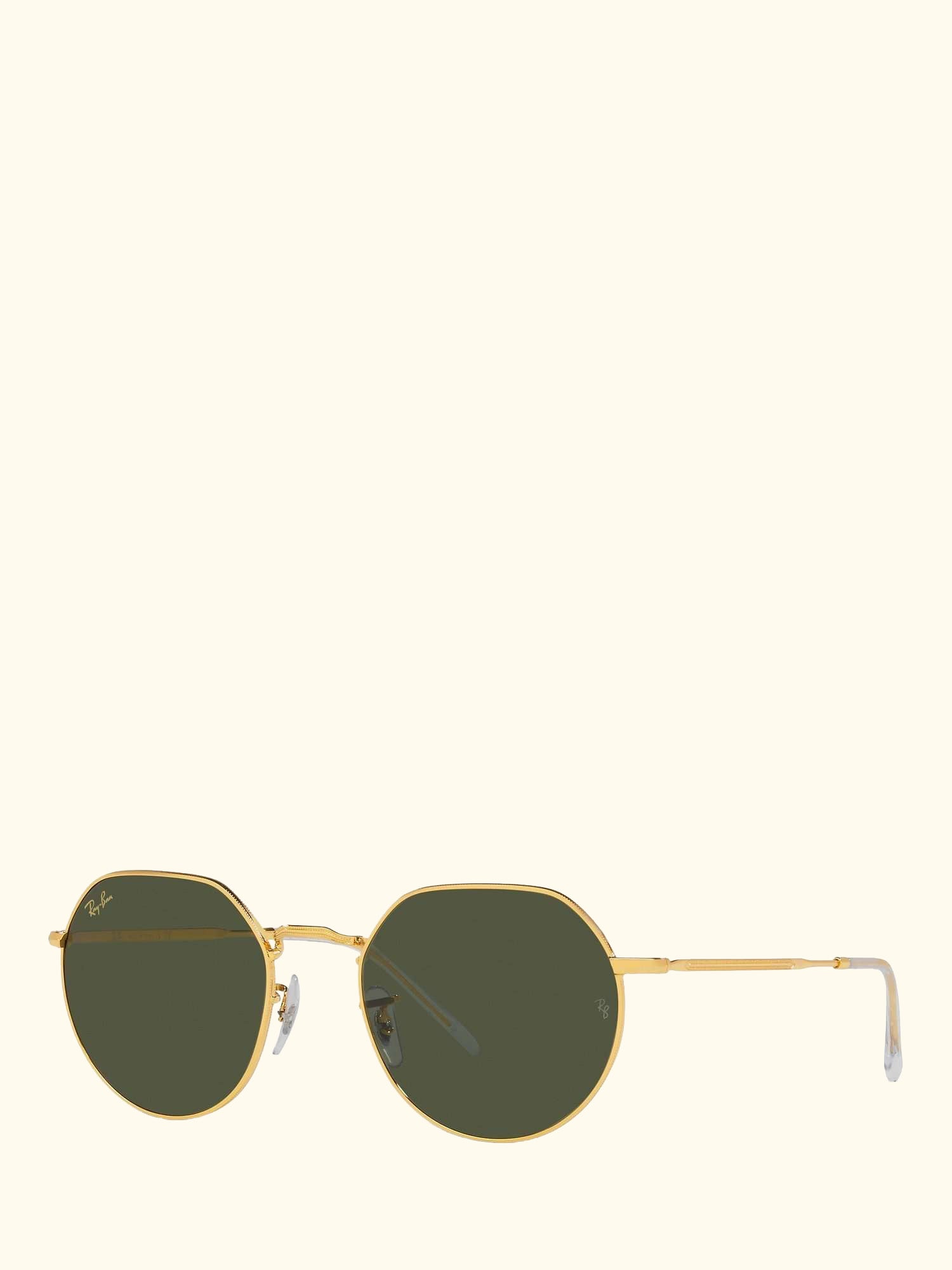 RB3565 Jack Unisex Metal Hexagonal Sunglasses, Legend Gold/Classic Green