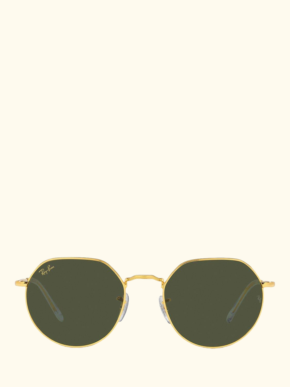RB3565 Jack Unisex Metal Hexagonal Sunglasses, Legend Gold/Classic Green