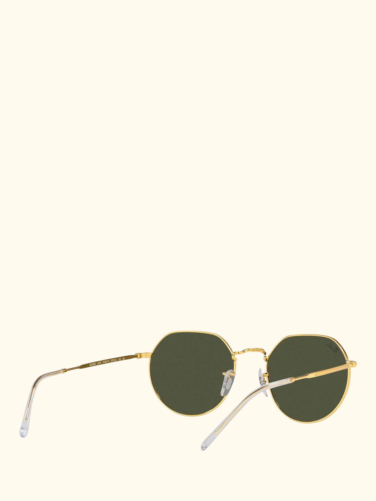 RB3565 Jack Unisex Metal Hexagonal Sunglasses, Legend Gold/Classic Green