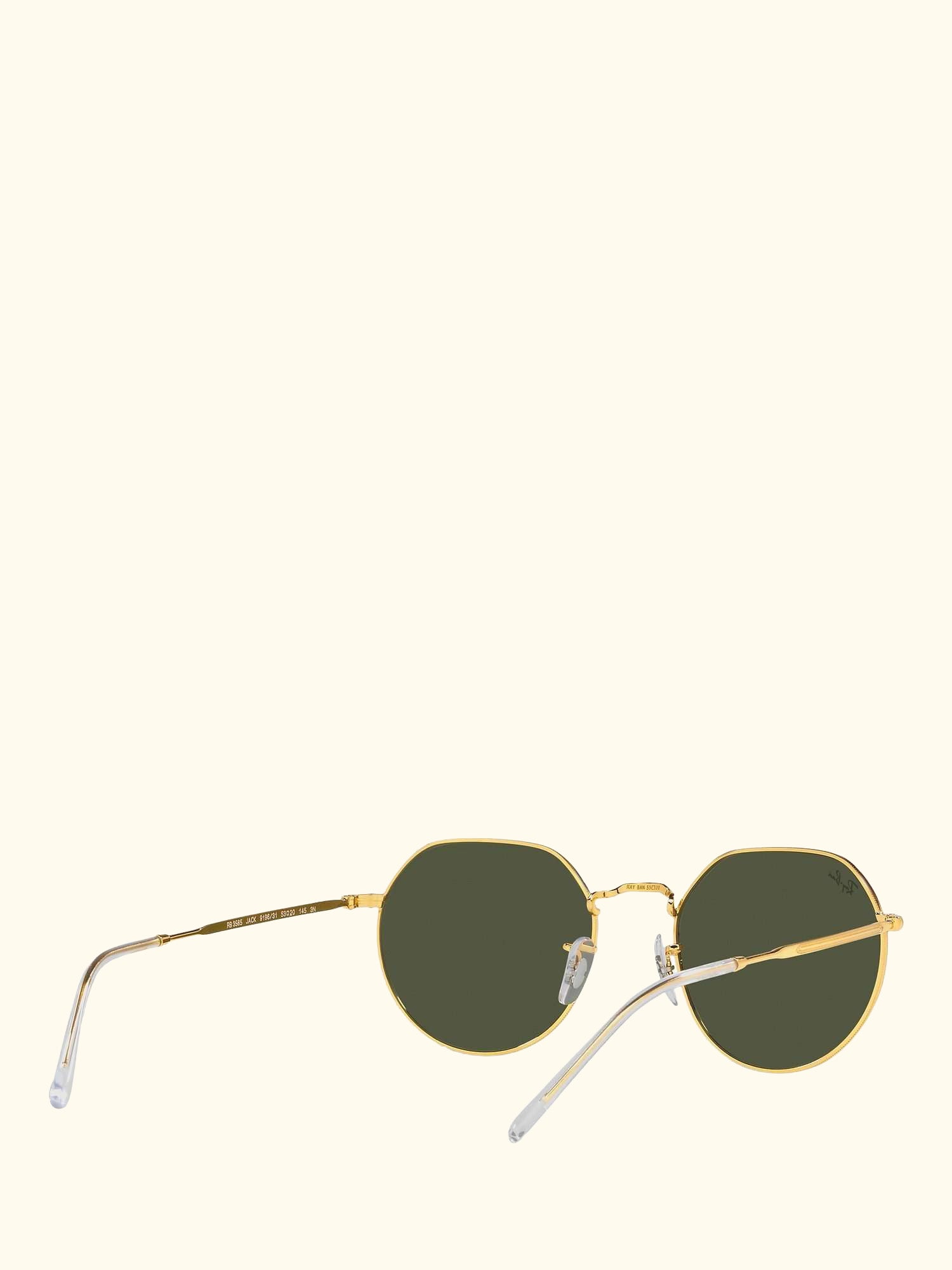 RB3565 Jack Unisex Metal Hexagonal Sunglasses, Legend Gold/Classic Green