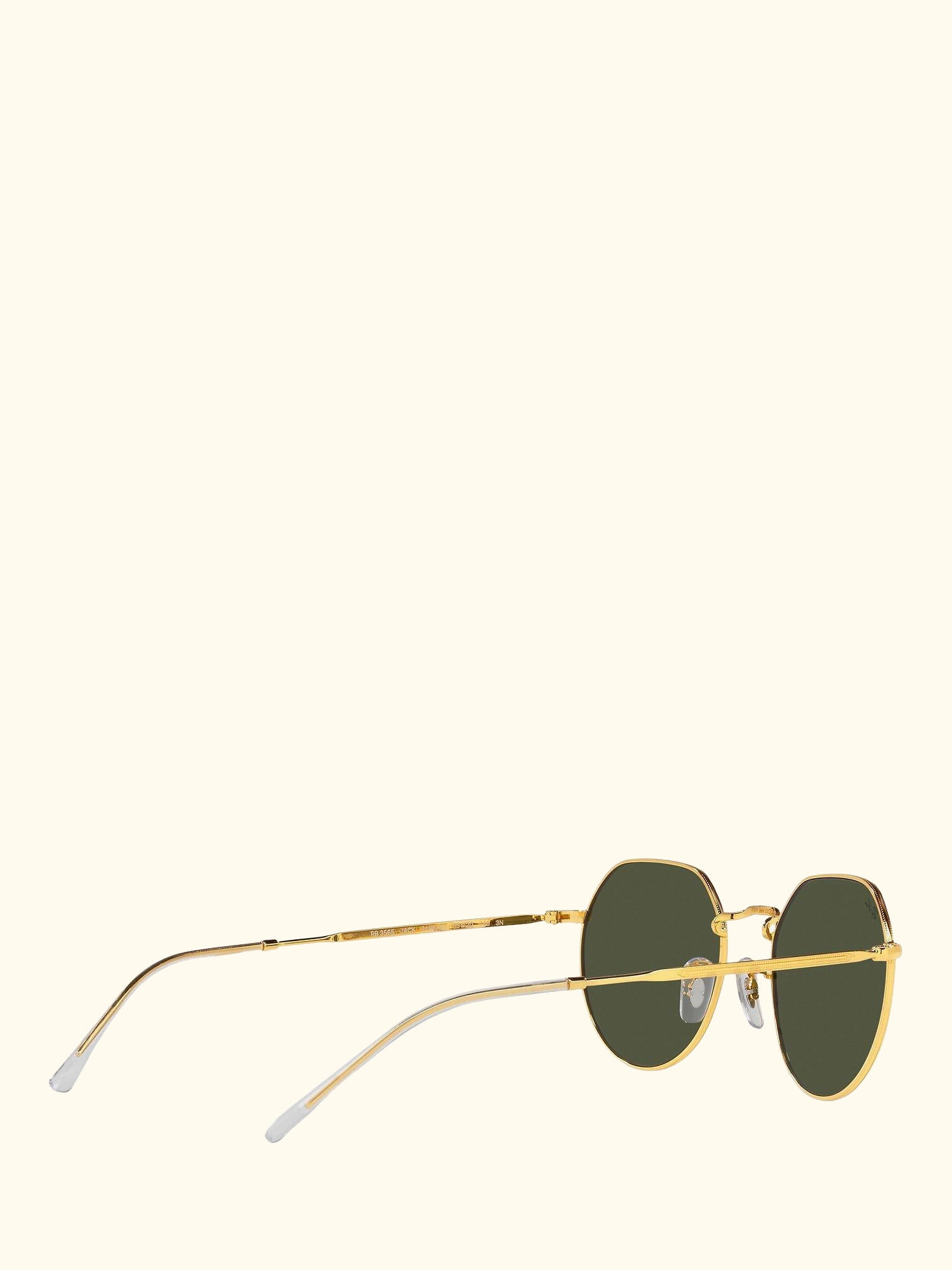 RB3565 Jack Unisex Metal Hexagonal Sunglasses, Legend Gold/Classic Green
