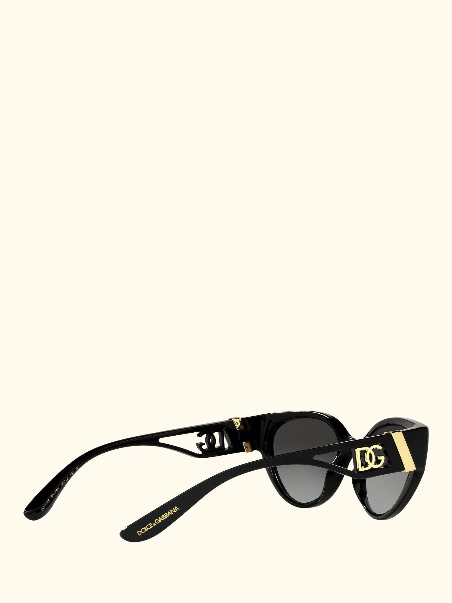 DG6146 Women's Cat's Eye Sunglasses, Black/Grey Gradient