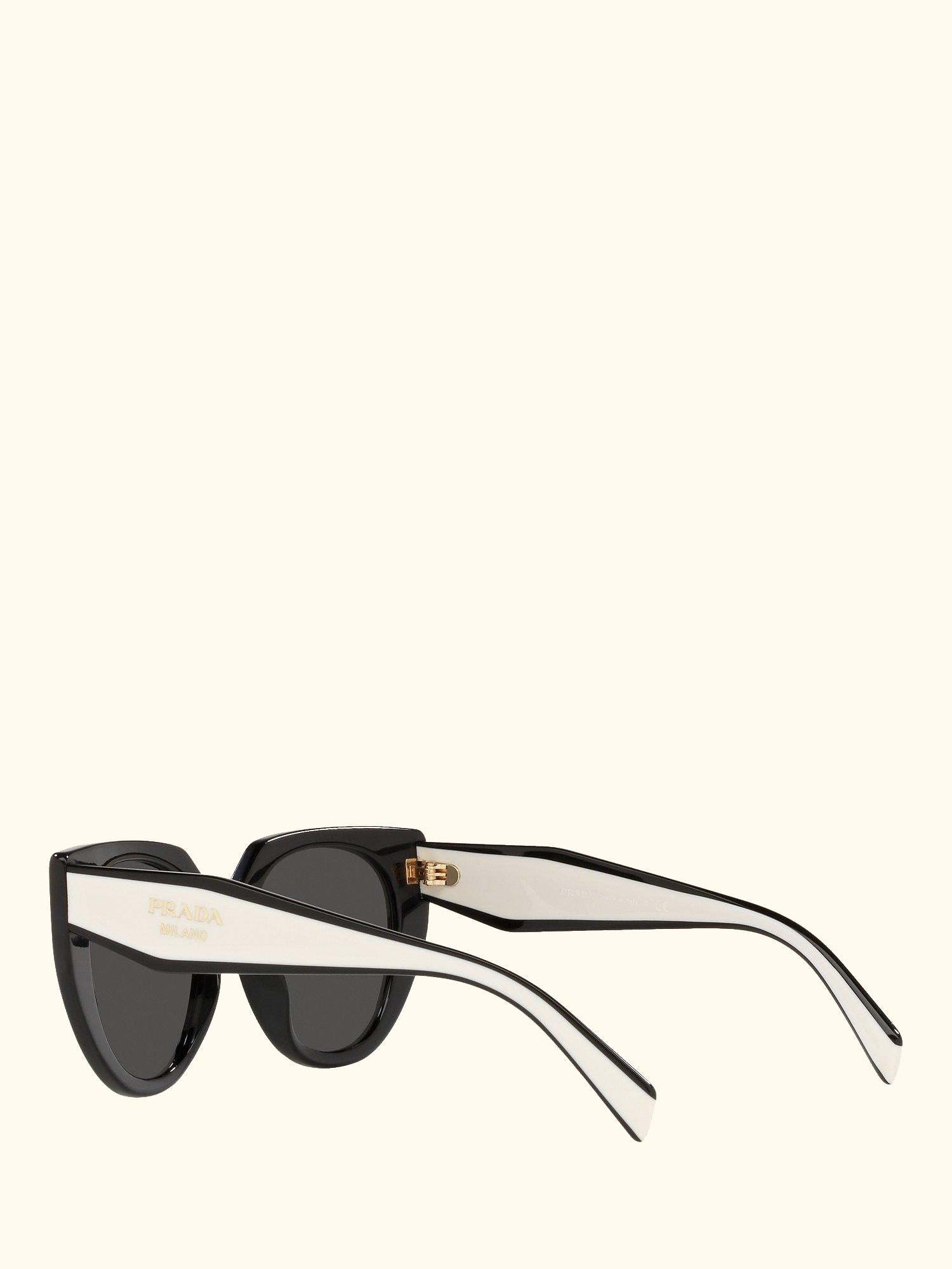 PR 14WS Women's Cat's Eye Sunglasses, Black Chalk/Black