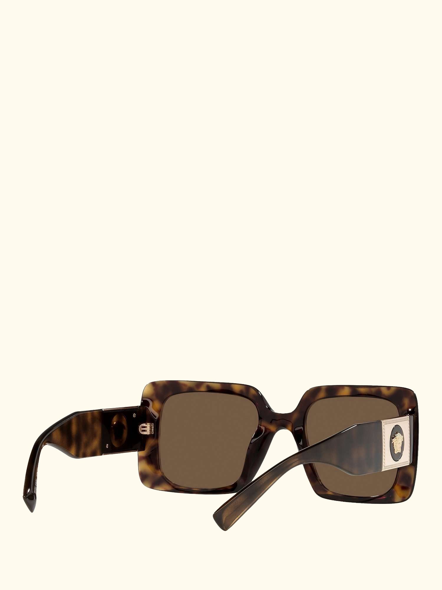 VE4405 Women's Chunky Rectangular Sunglasses, Havana/Brown