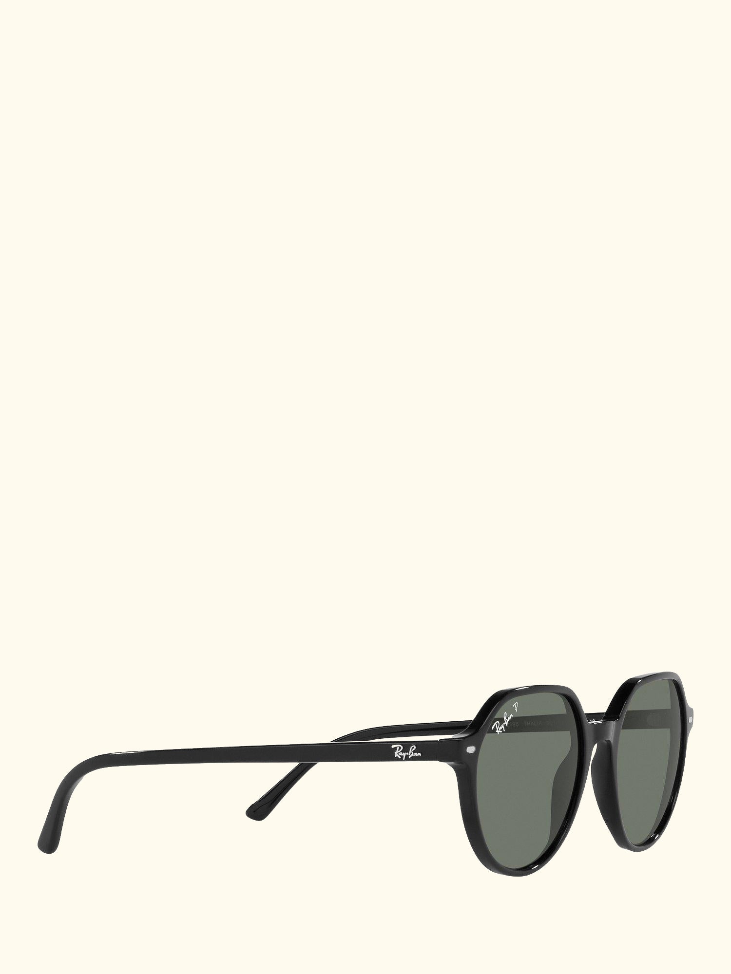 RB2195 Unisex Thalia Polarised Square Sunglasses, Black