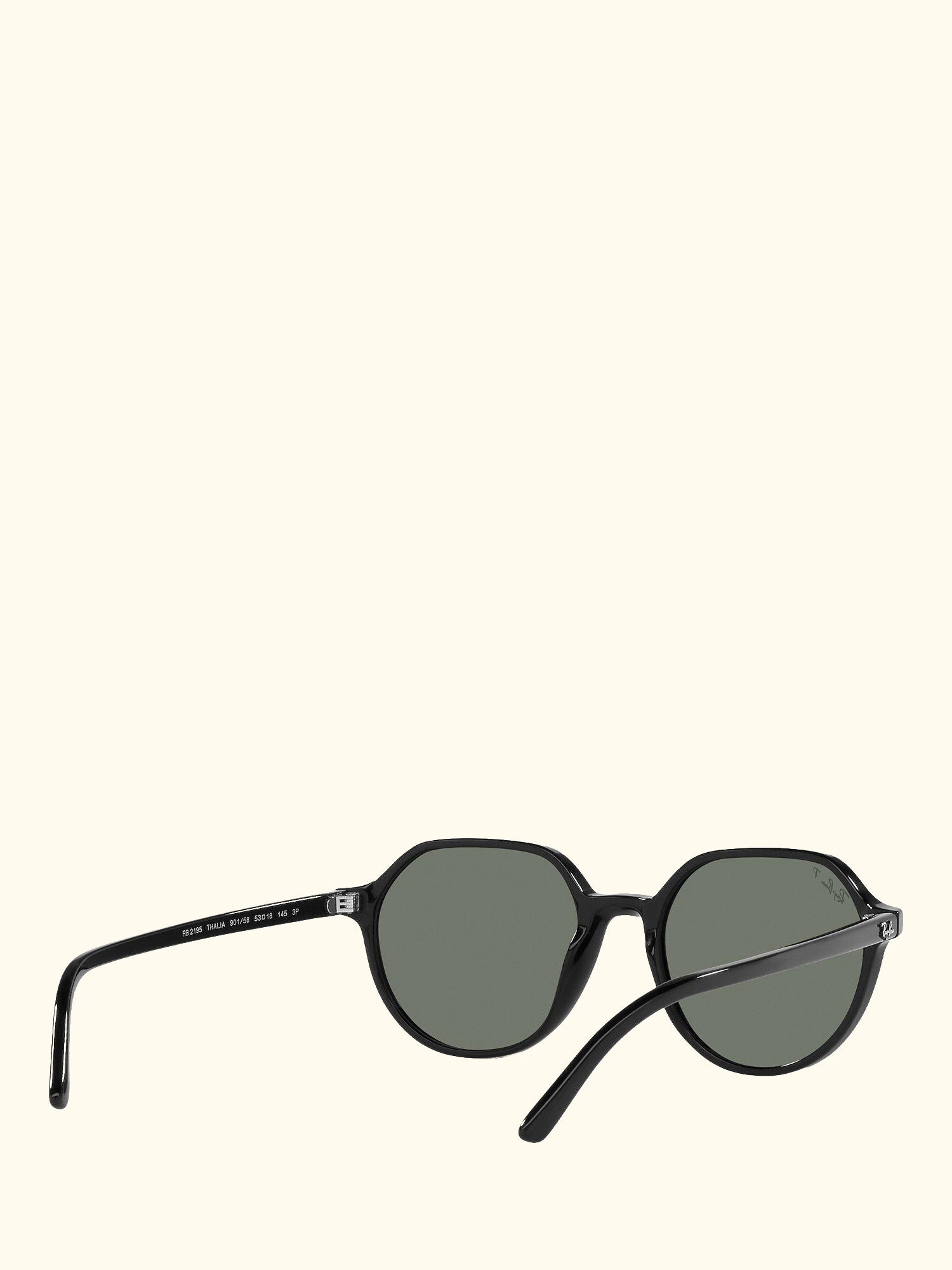 RB2195 Unisex Thalia Polarised Square Sunglasses, Black