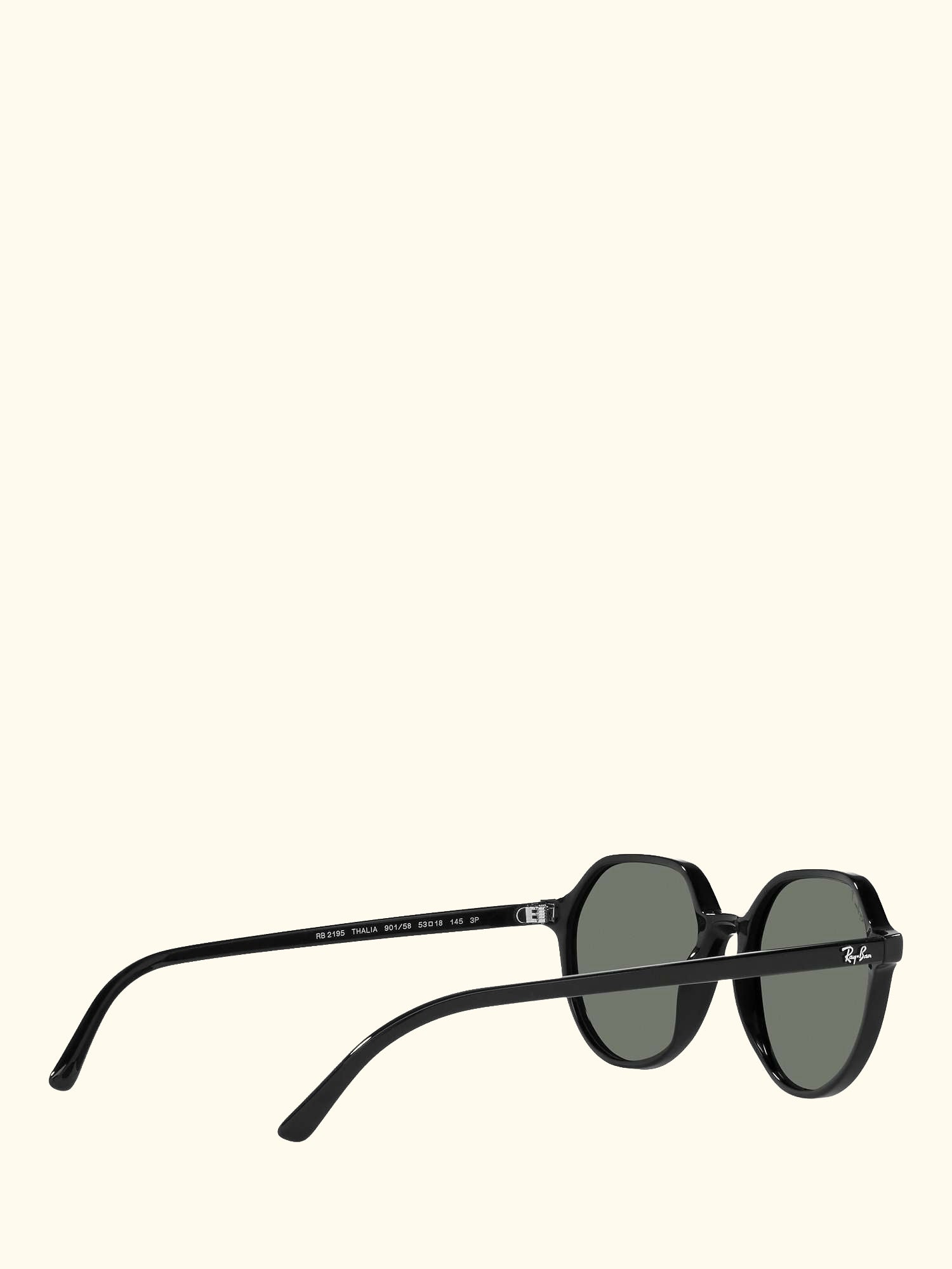 RB2195 Unisex Thalia Polarised Square Sunglasses, Black