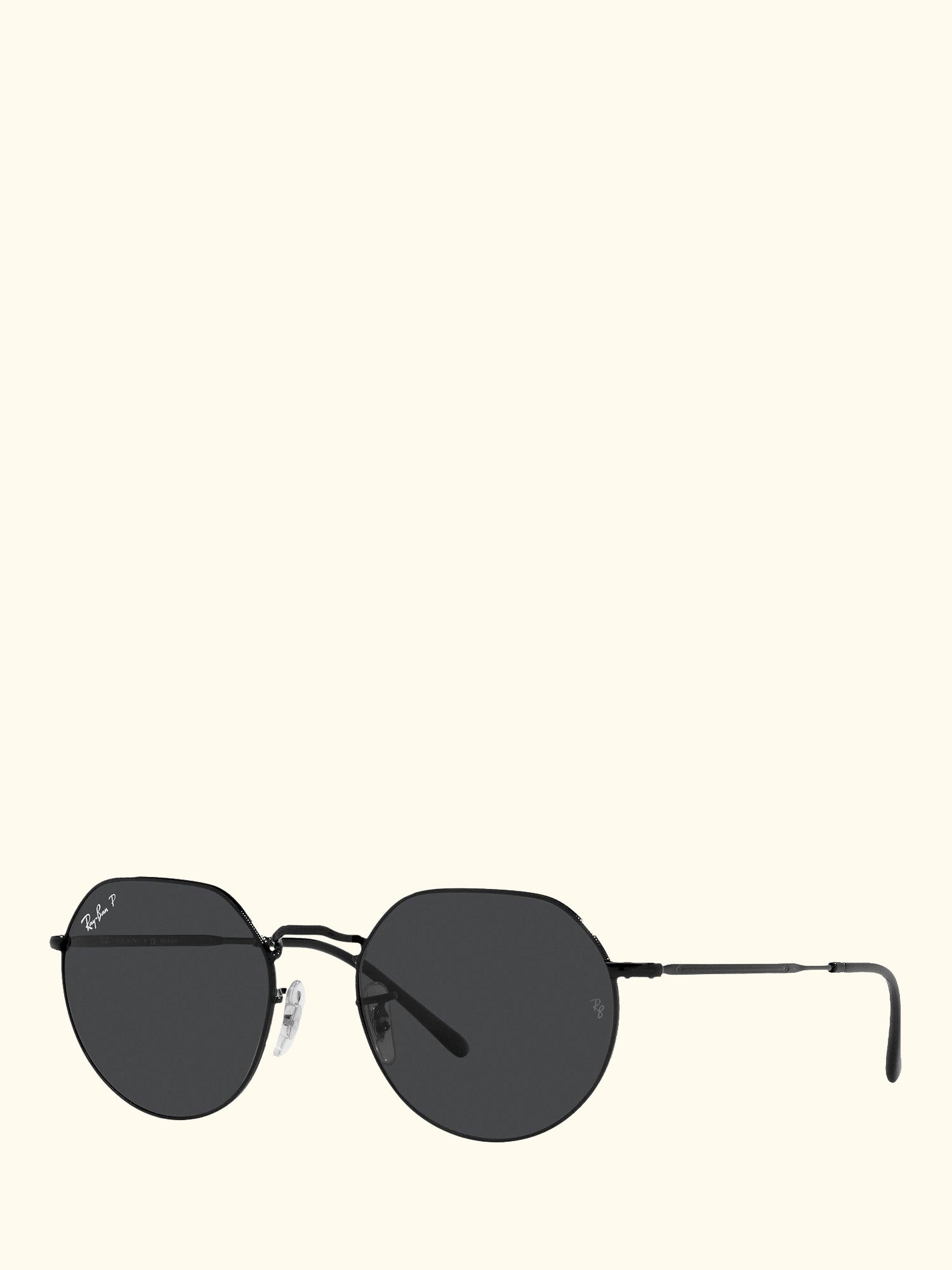 RB3565 Jack Unisex Polarised Metal Hexagonal Sunglasses, Black