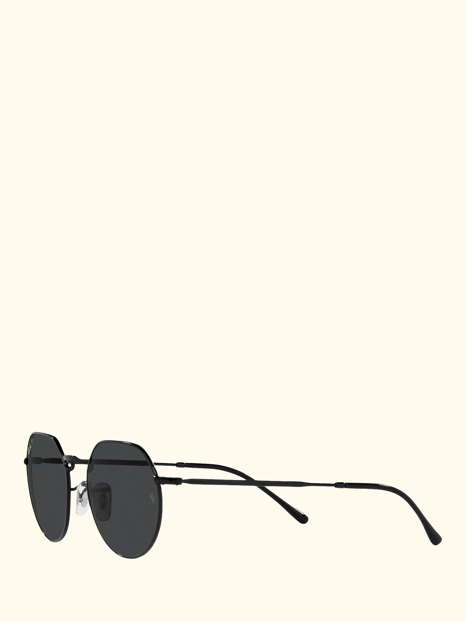 RB3565 Jack Unisex Polarised Metal Hexagonal Sunglasses, Black