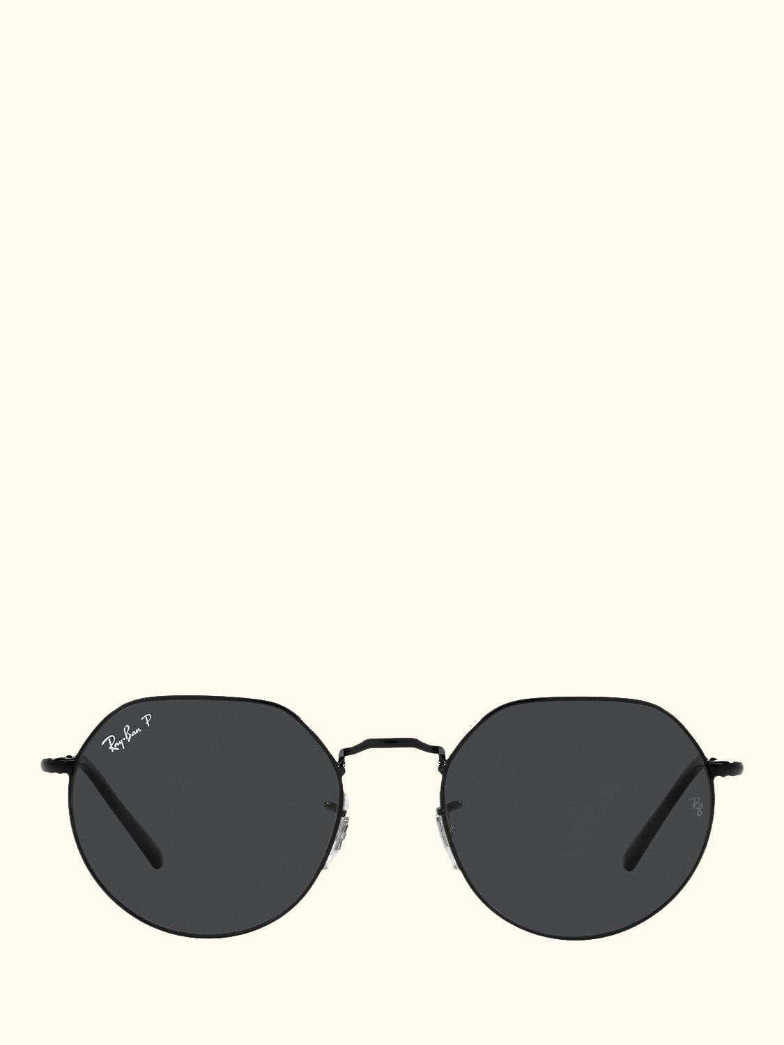 RB3565 Jack Unisex Polarised Metal Hexagonal Sunglasses, Black