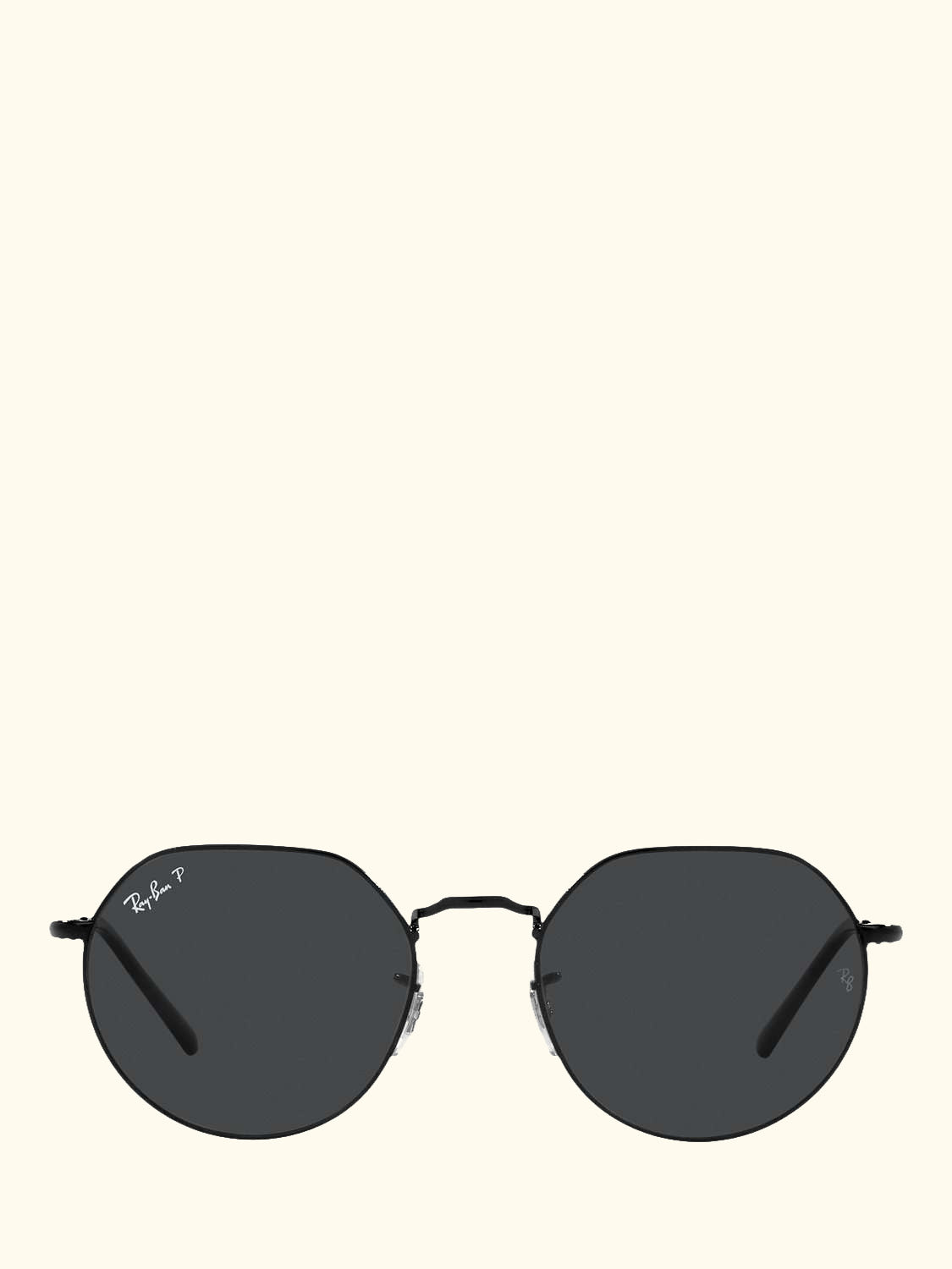 RB3565 Jack Unisex Polarised Metal Hexagonal Sunglasses, Black