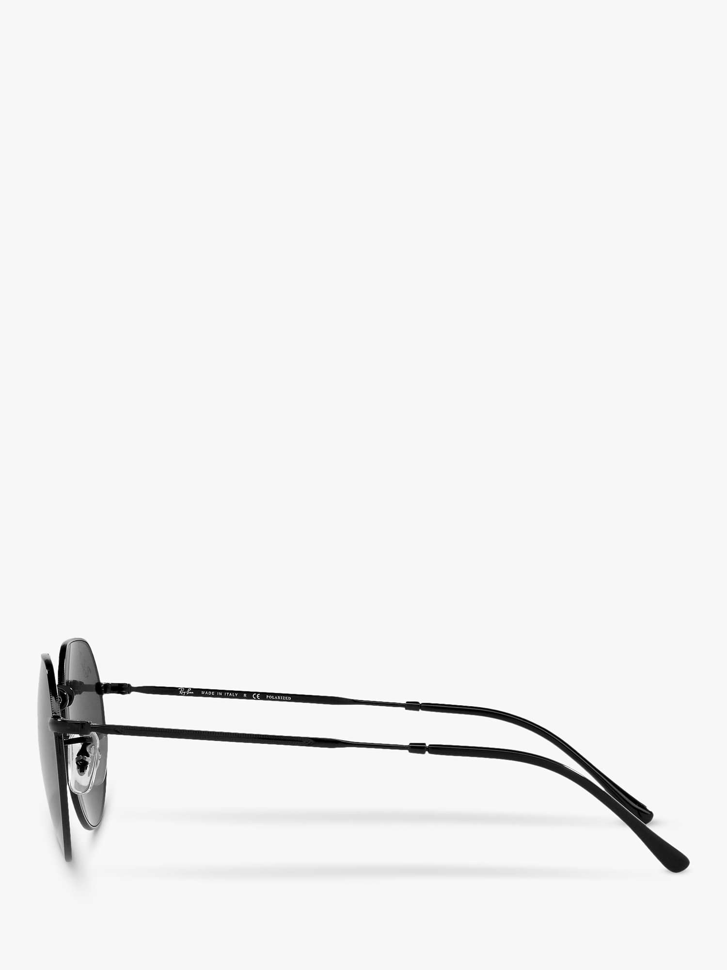 RB3565 Jack Unisex Polarised Metal Hexagonal Sunglasses, Black