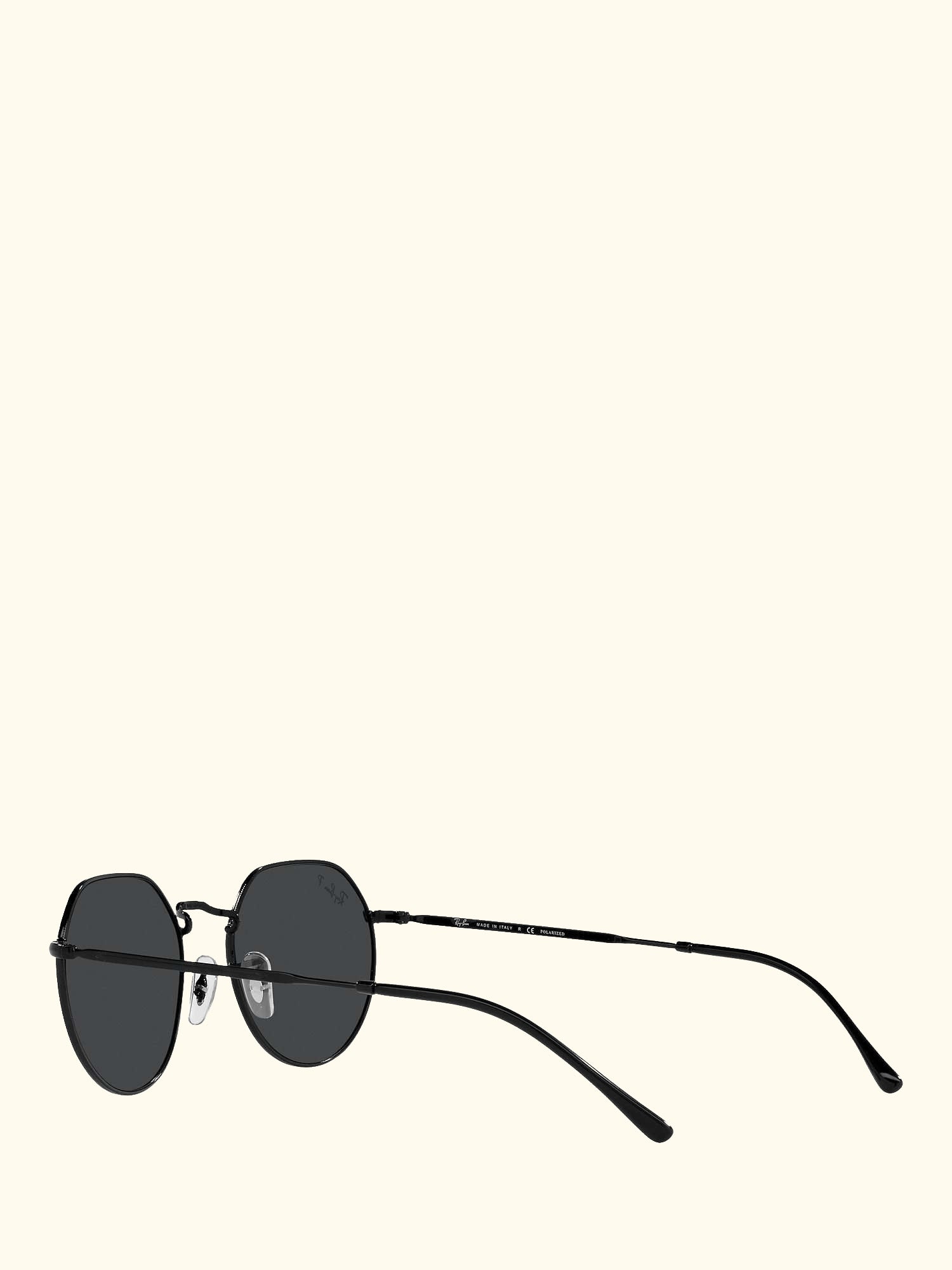 RB3565 Jack Unisex Polarised Metal Hexagonal Sunglasses, Black
