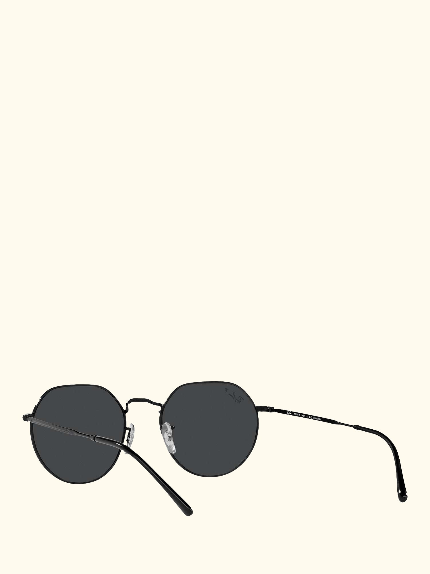RB3565 Jack Unisex Polarised Metal Hexagonal Sunglasses, Black