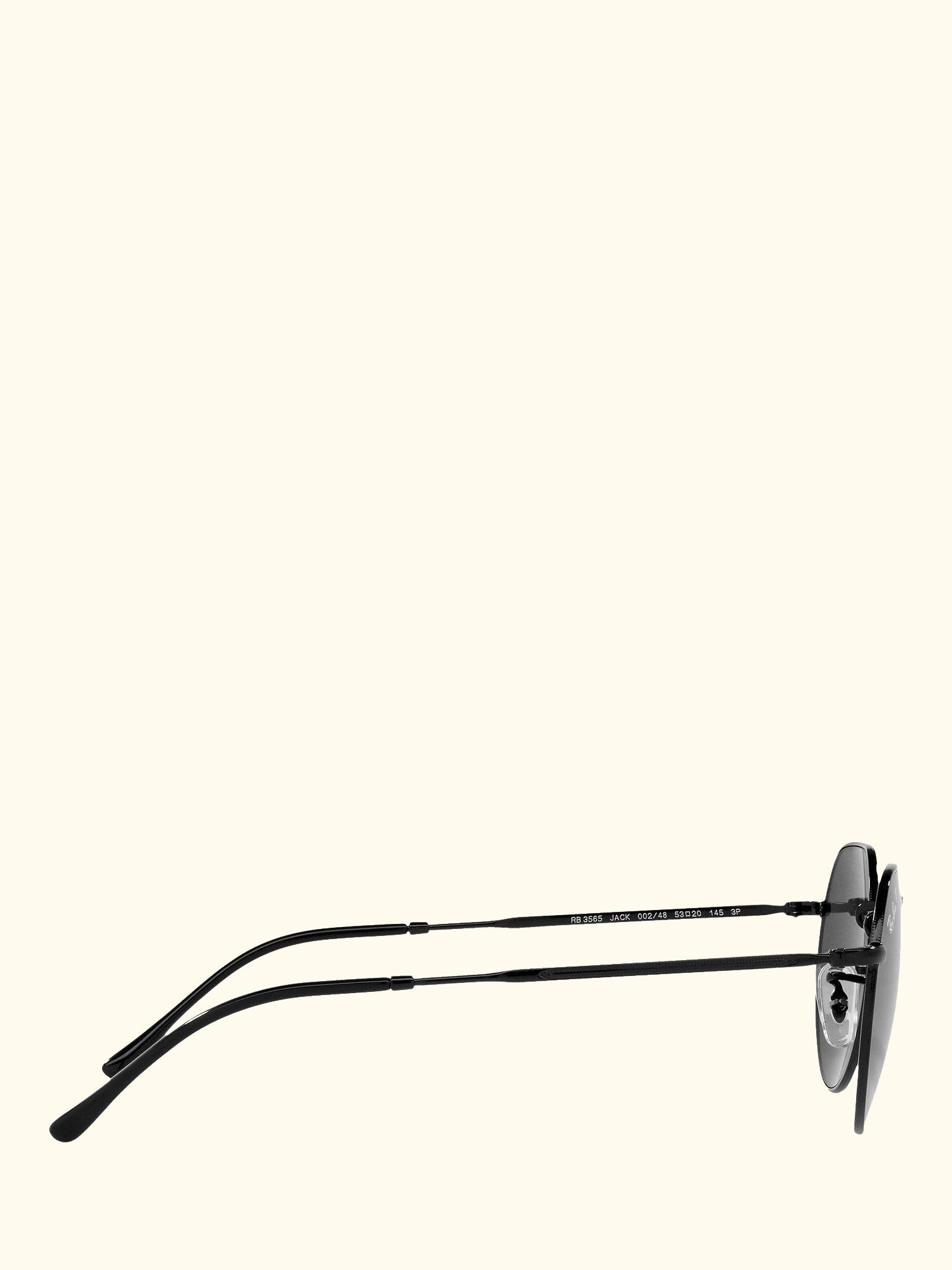 RB3565 Jack Unisex Polarised Metal Hexagonal Sunglasses, Black