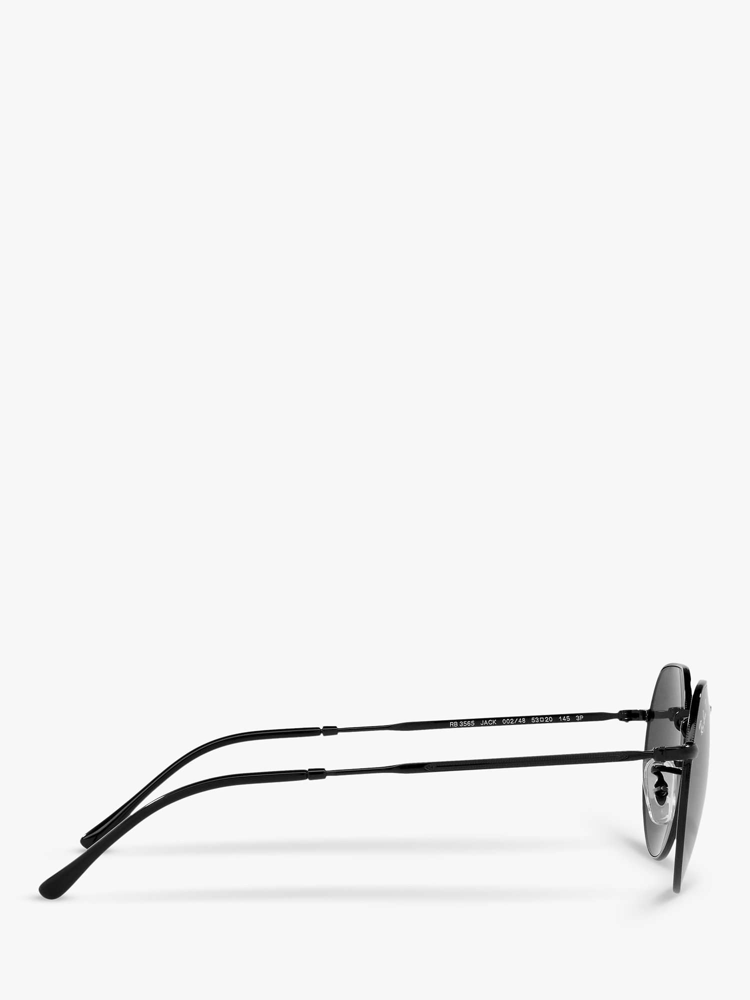 RB3565 Jack Unisex Polarised Metal Hexagonal Sunglasses, Black