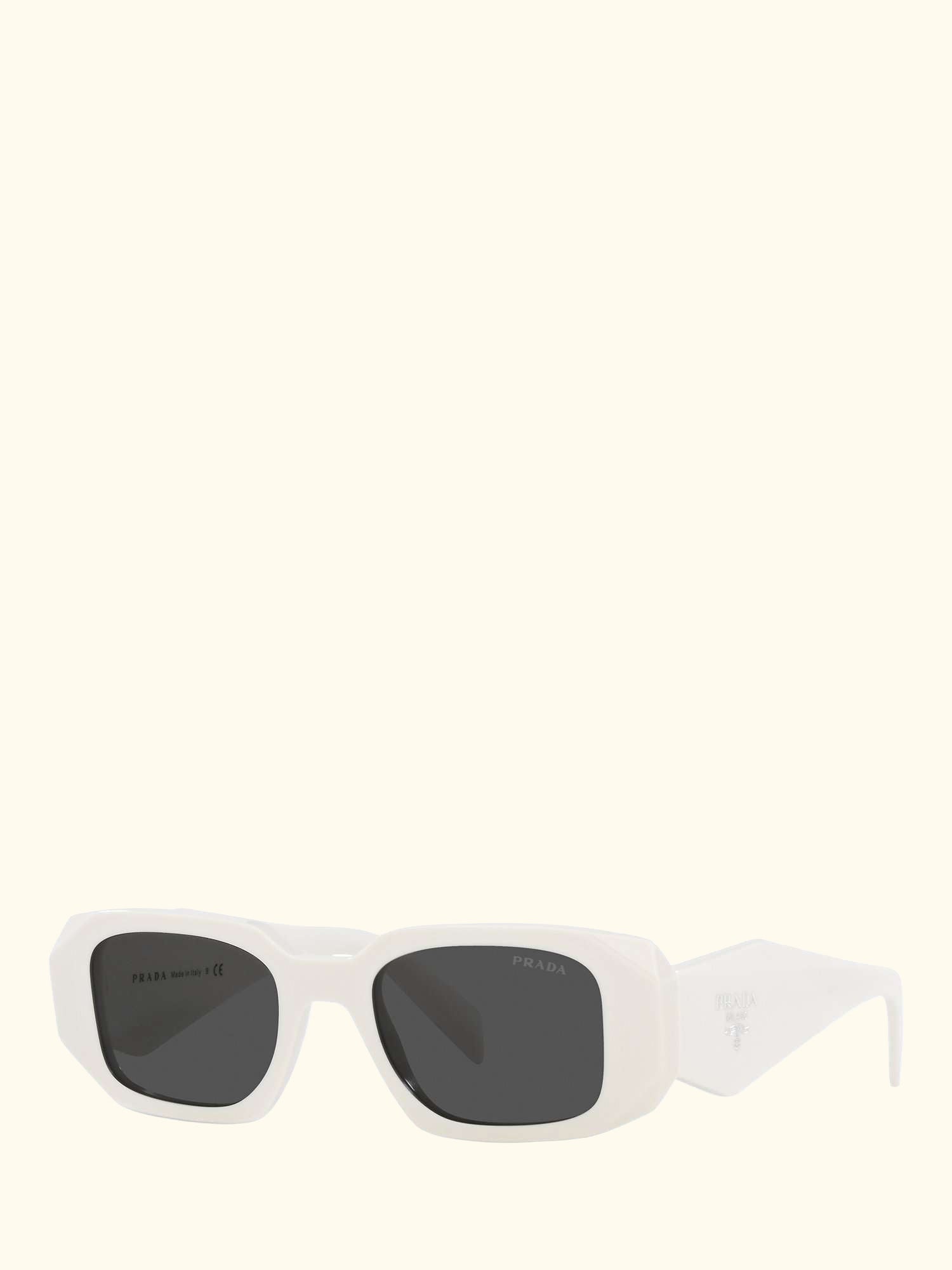 PR17WS Women's Rectangular Sunglasses, White/Black