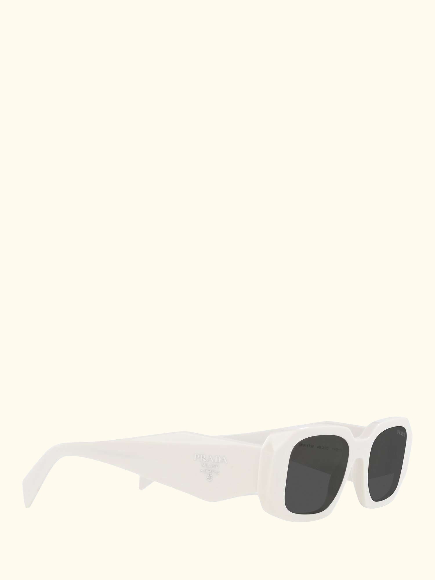 PR17WS Women's Rectangular Sunglasses, White/Black