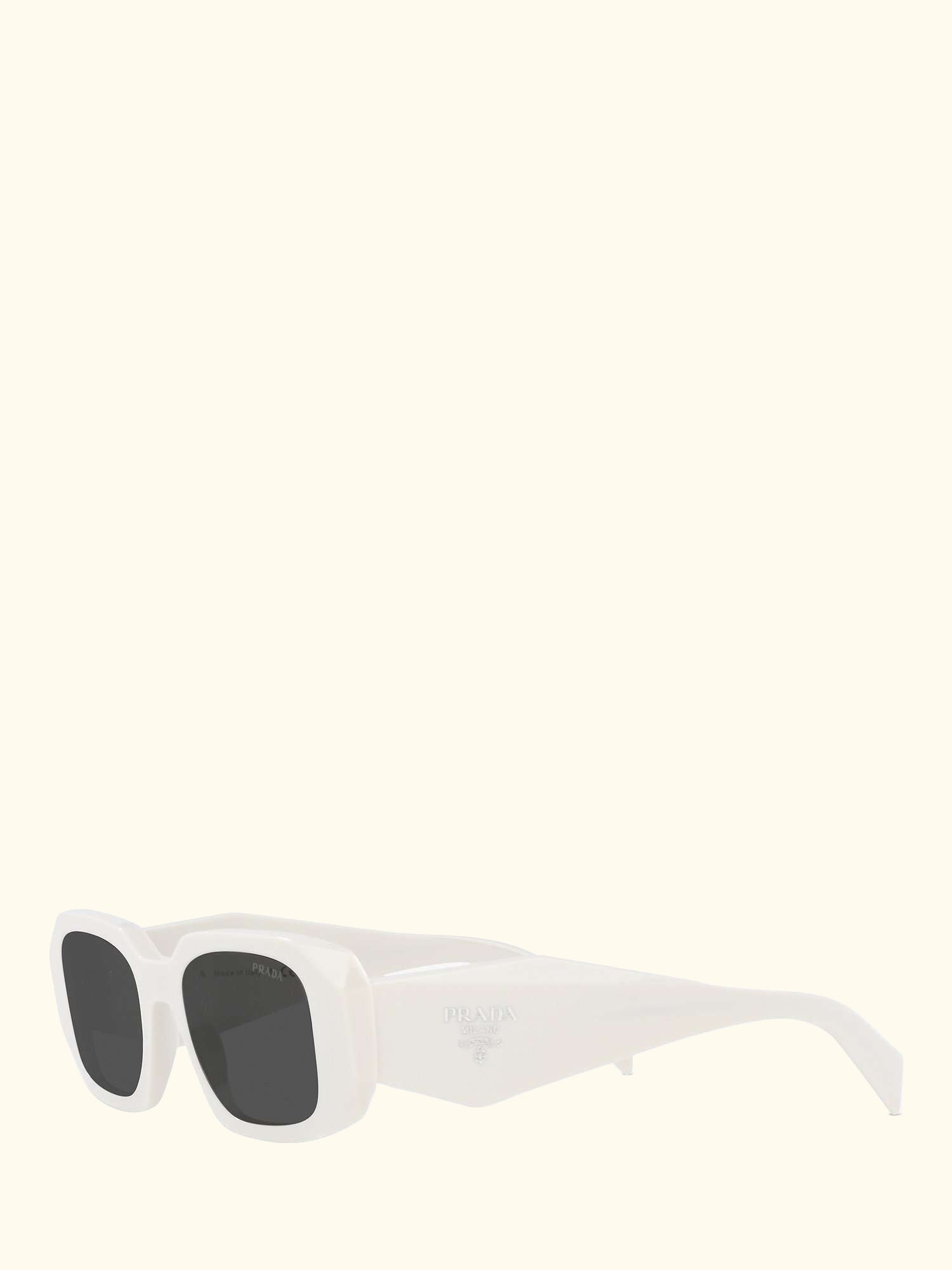 PR17WS Women's Rectangular Sunglasses, White/Black