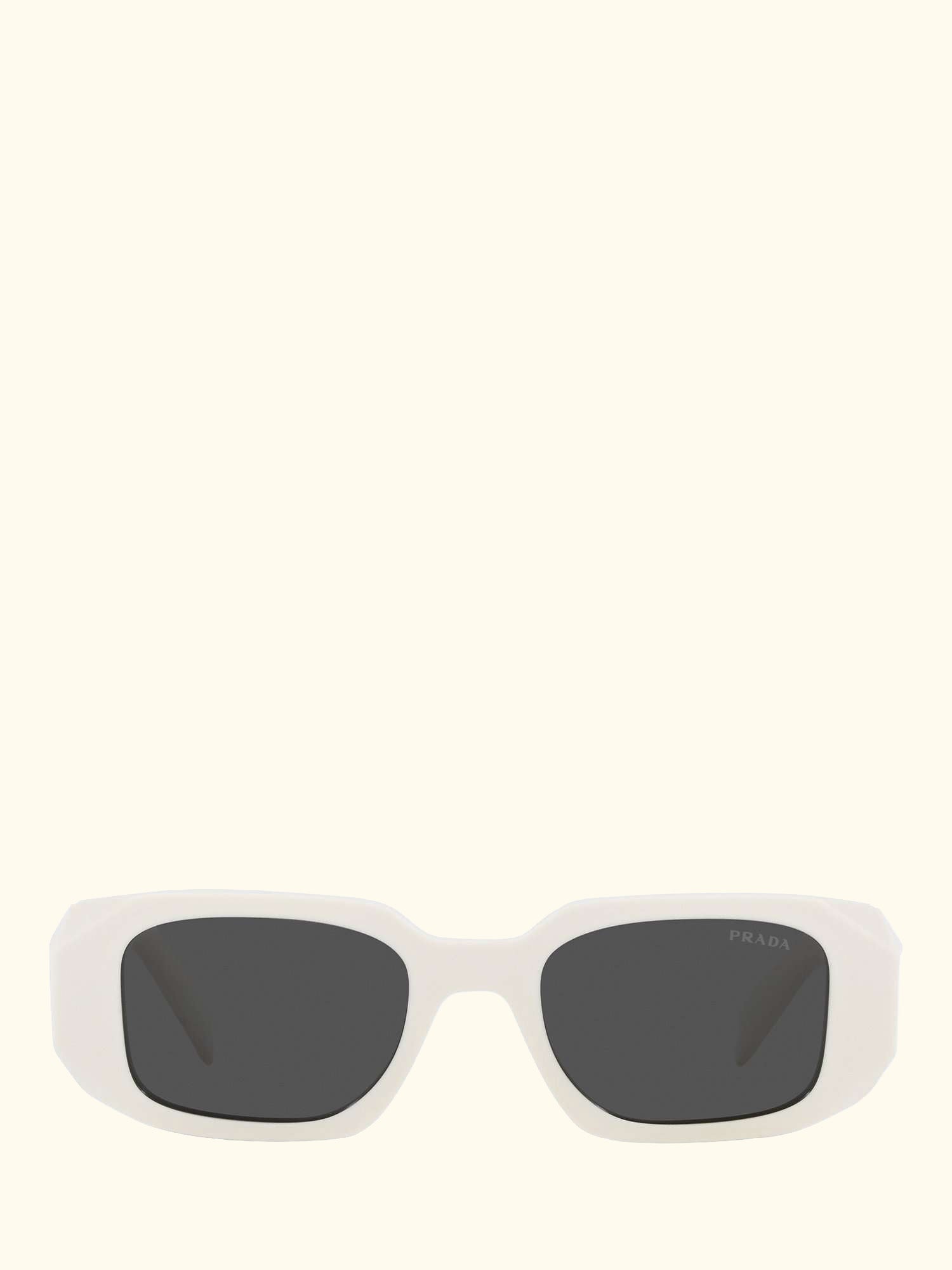 PR17WS Women's Rectangular Sunglasses, White/Black