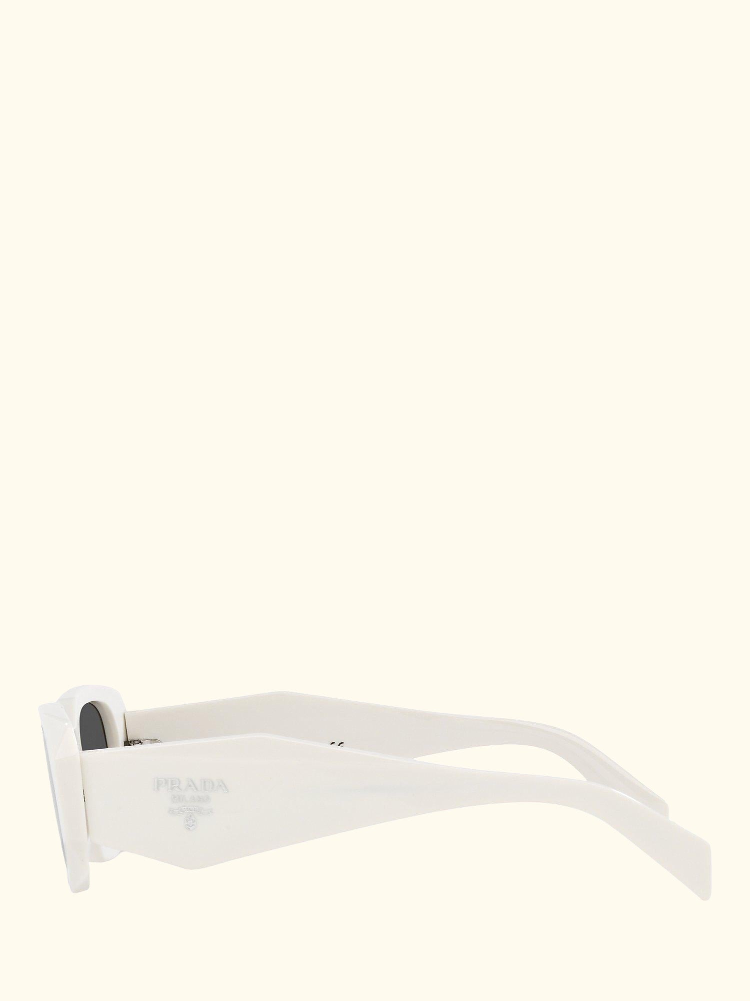 PR17WS Women's Rectangular Sunglasses, White/Black