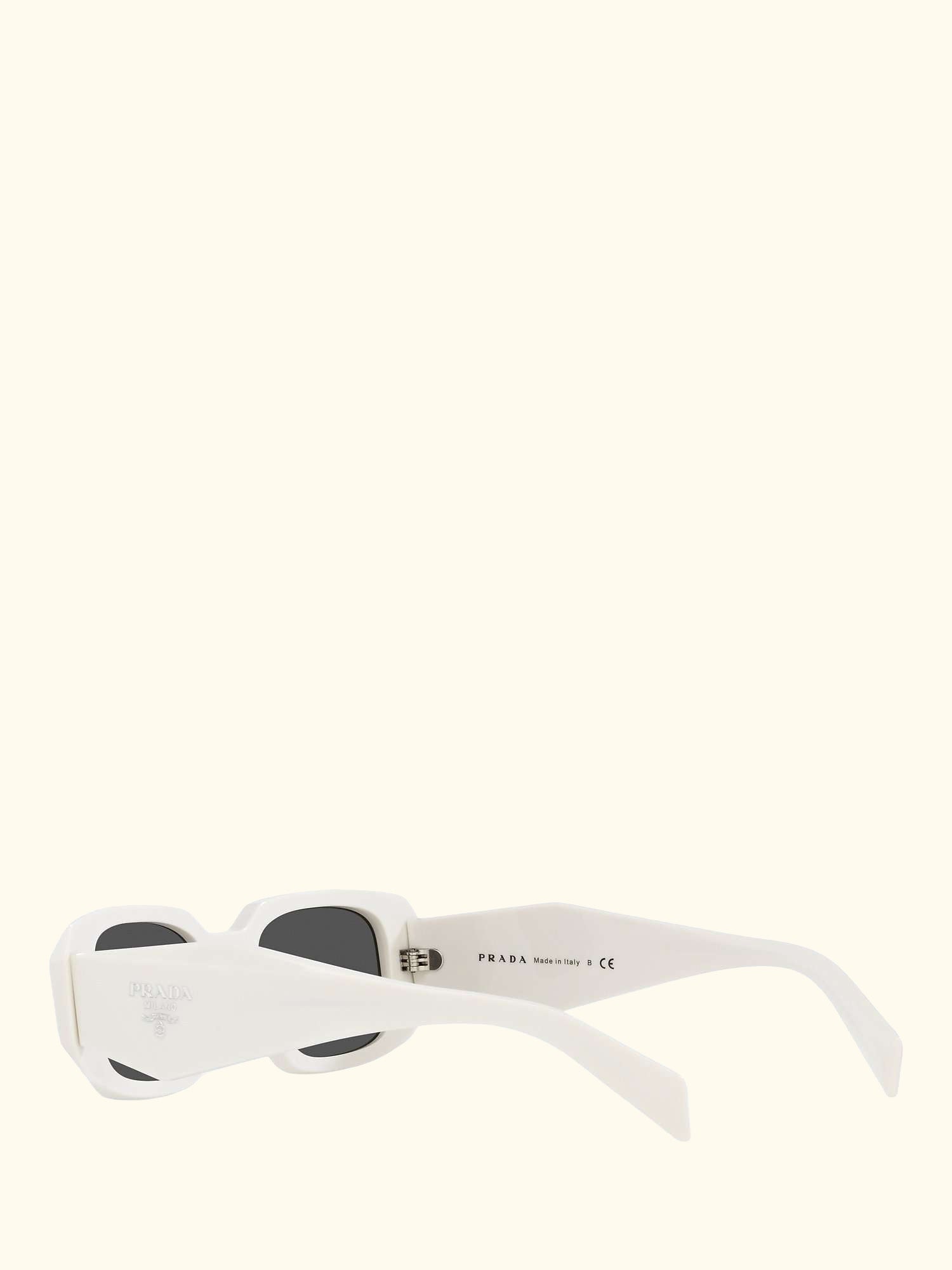 PR17WS Women's Rectangular Sunglasses, White/Black