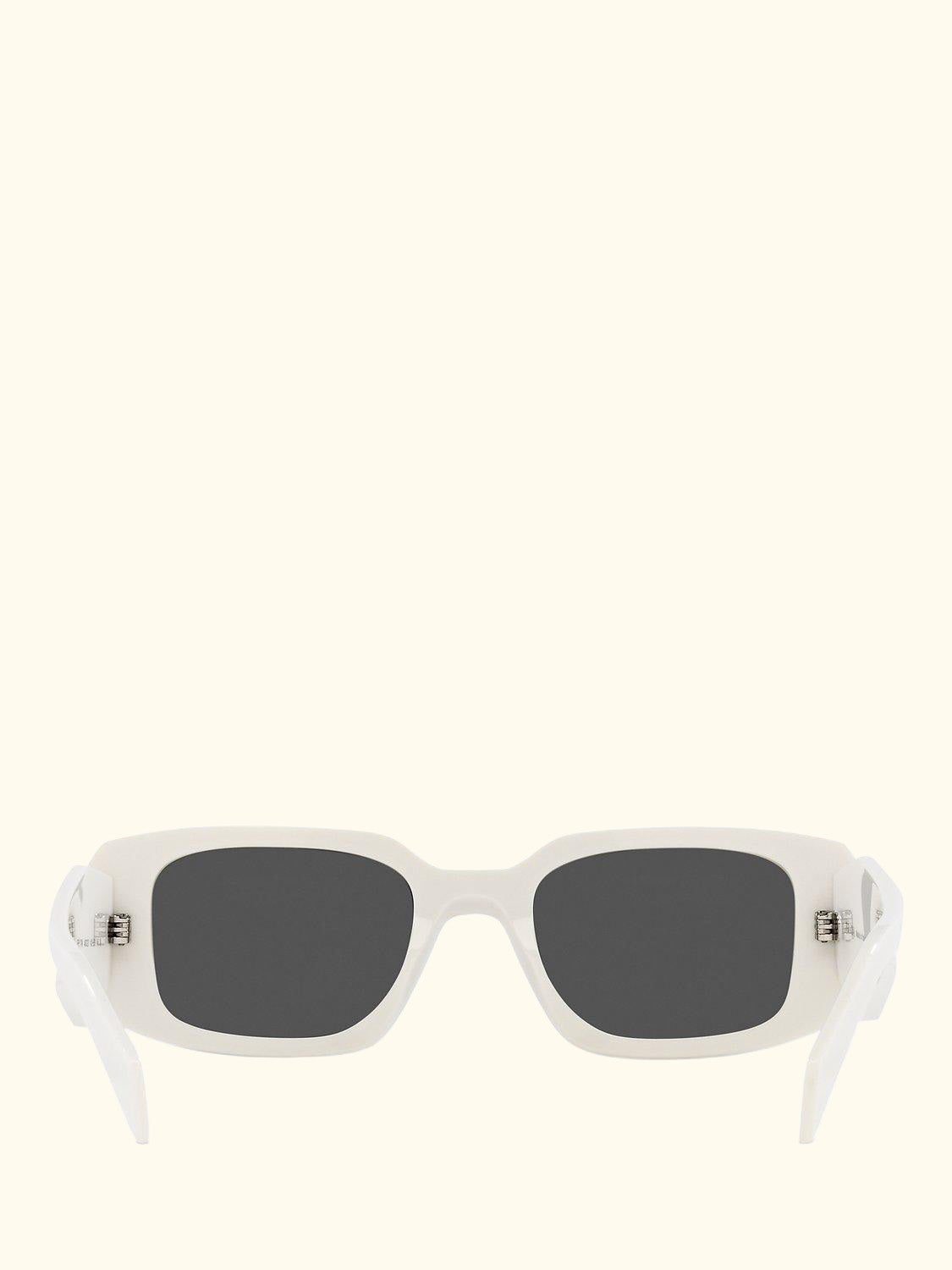 PR17WS Women's Rectangular Sunglasses, White/Black
