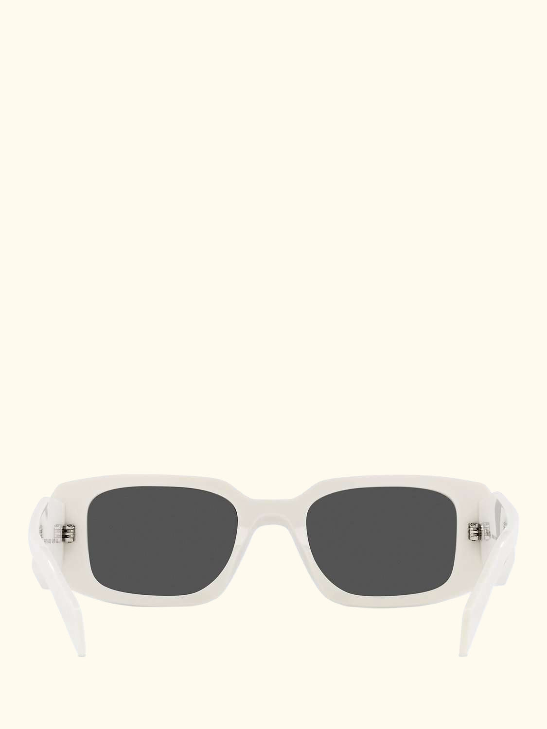 PR17WS Women's Rectangular Sunglasses, White/Black