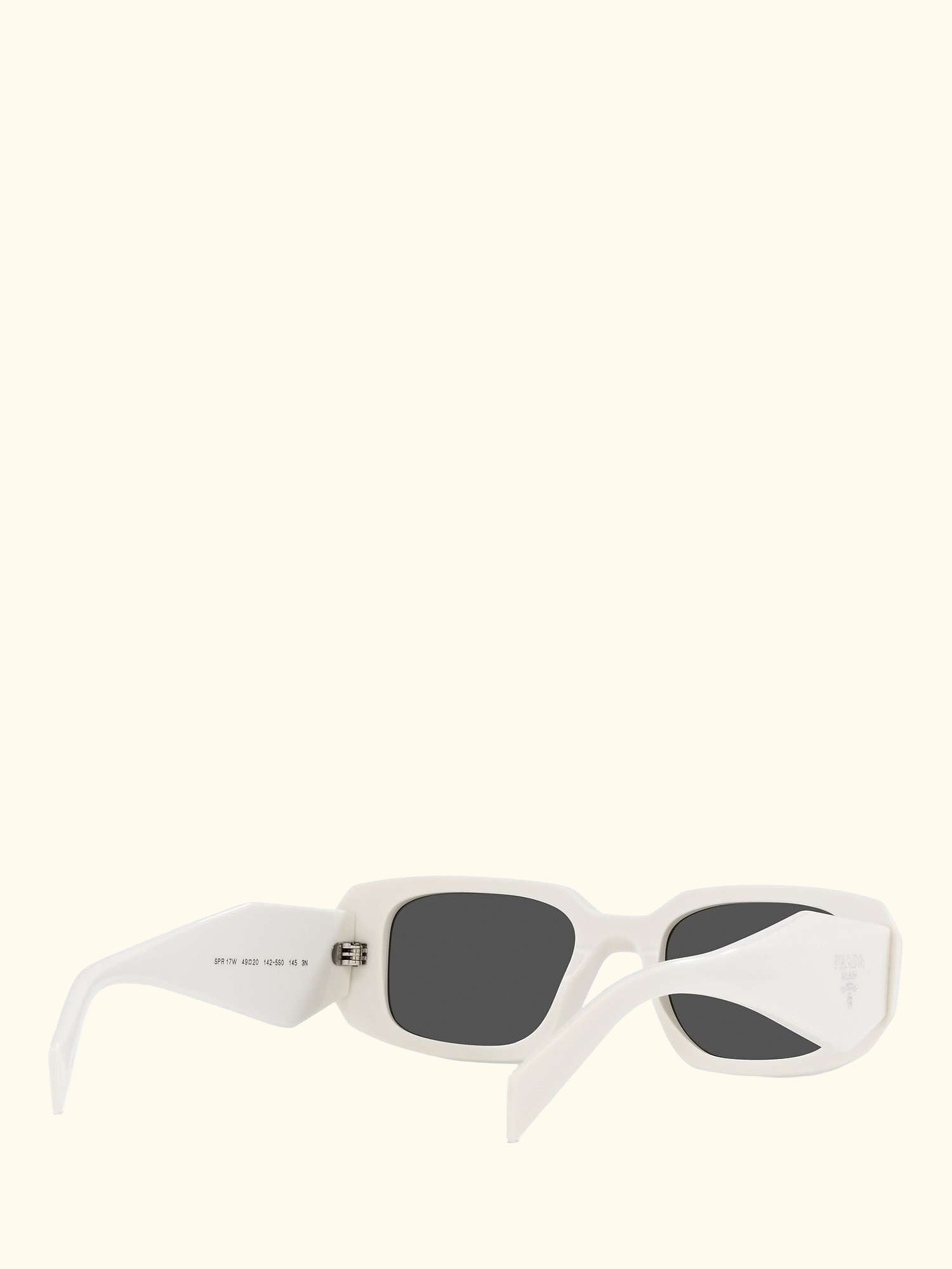 PR17WS Women's Rectangular Sunglasses, White/Black