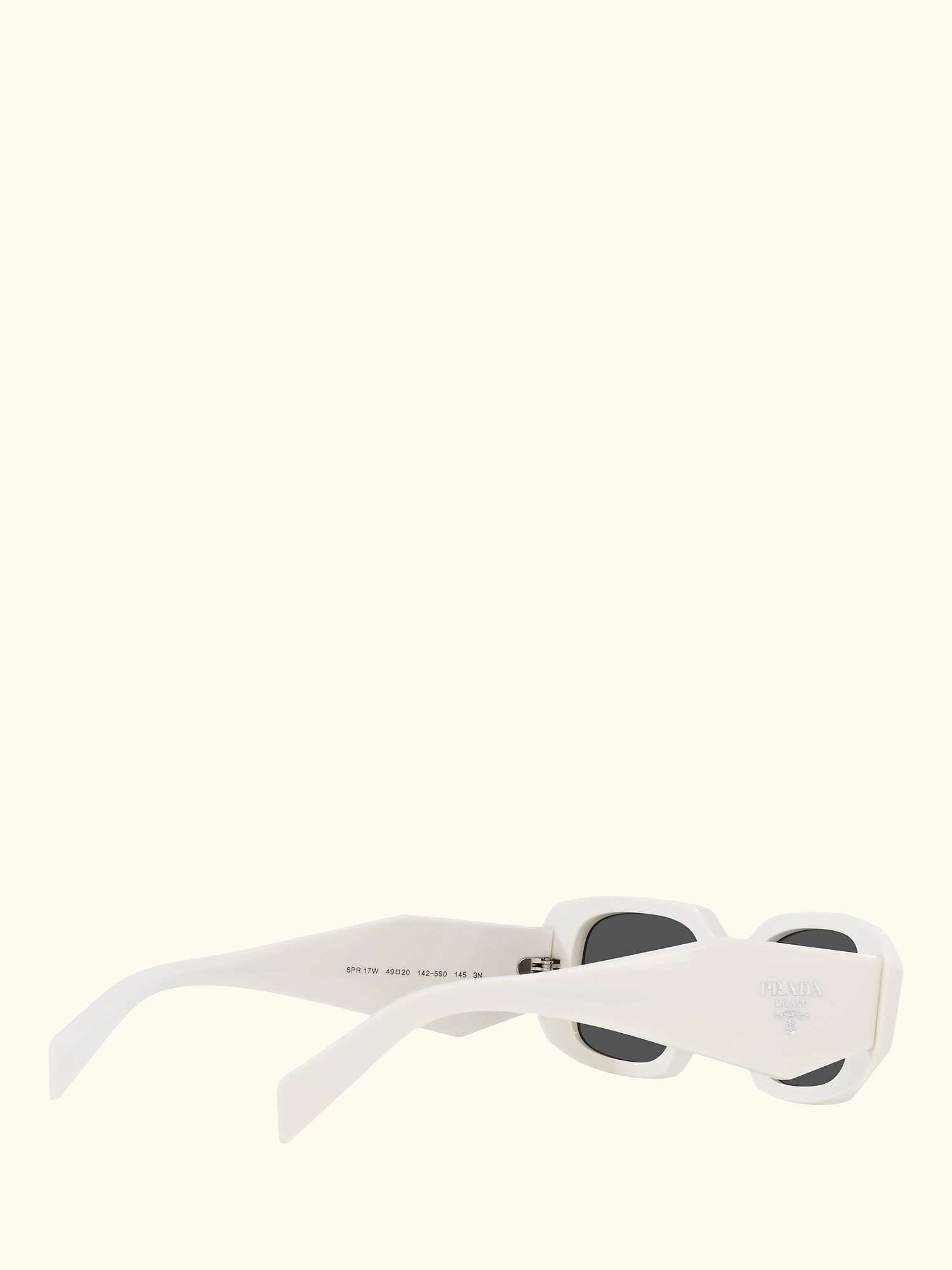 PR17WS Women's Rectangular Sunglasses, White/Black