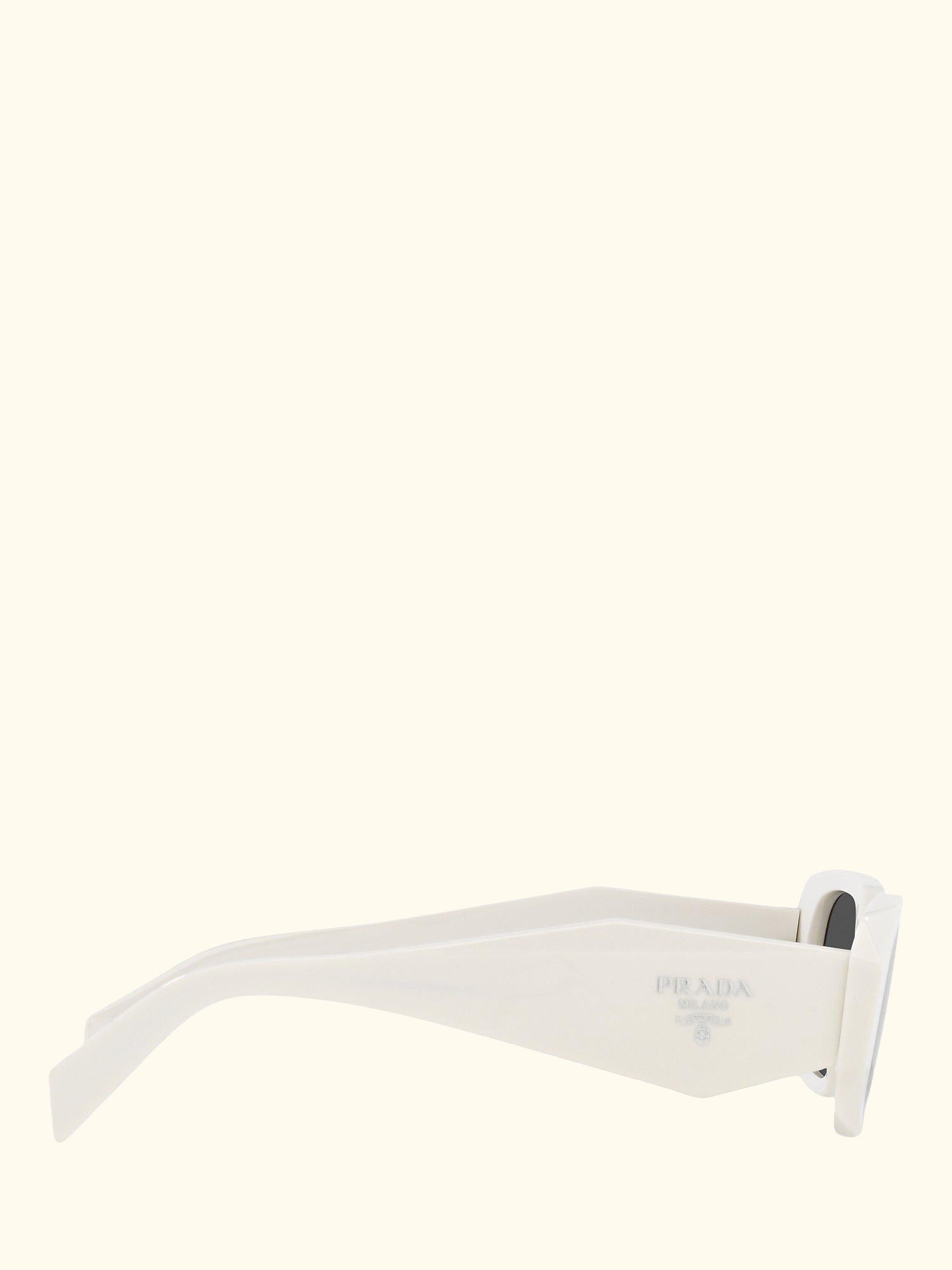 PR17WS Women's Rectangular Sunglasses, White/Black