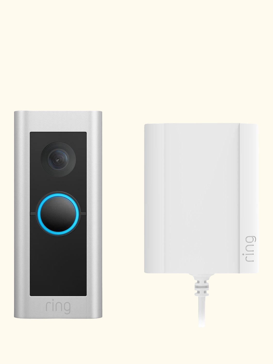 Smart Video Doorbell Pro 2 with Built-in Wi-Fi & Camera plus Plug-in Adapter