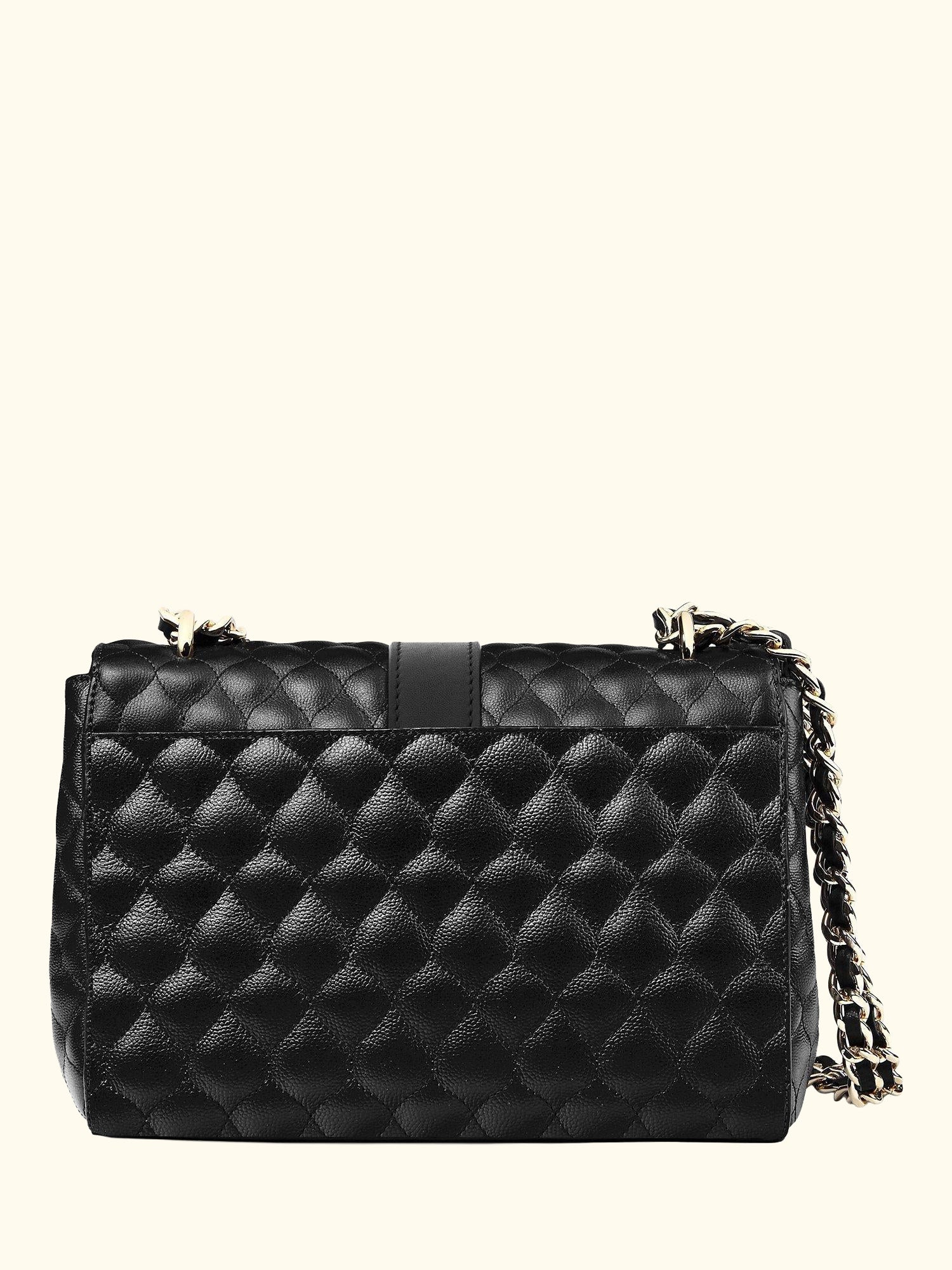 Lottie Small Quilted Pebble Leather Shoulder Bag, Black
