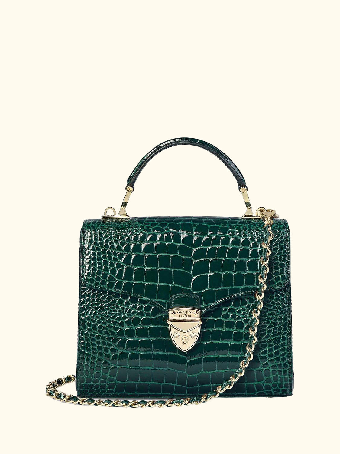 Midi Mayfair Croc Effect Leather Cross Body Bag